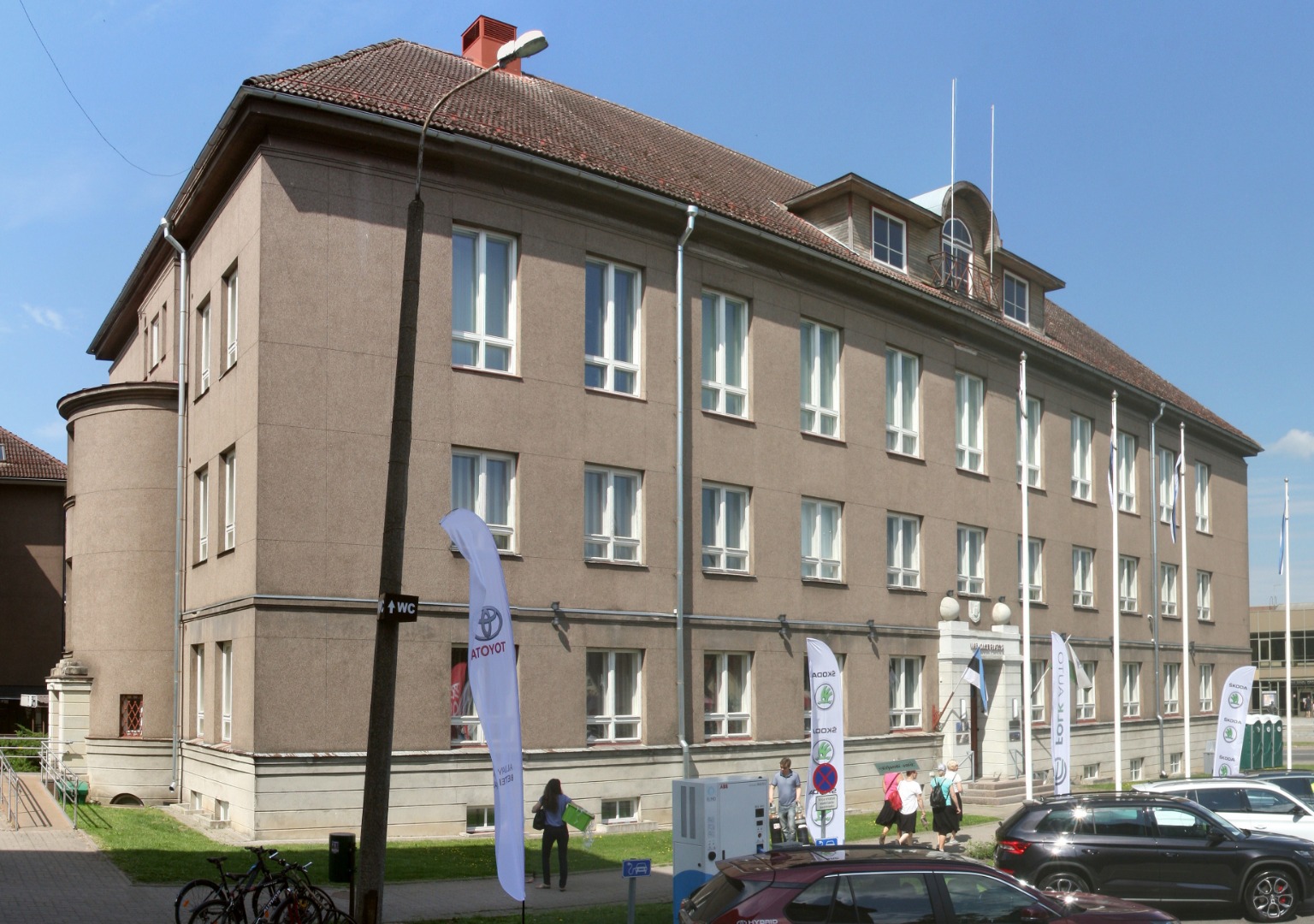 fotopostkaart, Viljandi, Eesti Panga Viljandi osakonna hoone, fassaad, u 1935 rephoto