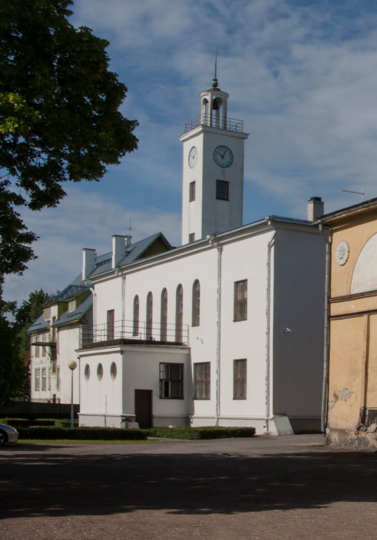 fotopostkaart, Viljandi, uus raekoda, õue poolt, u 1934, foto A. Kivilo? rephoto