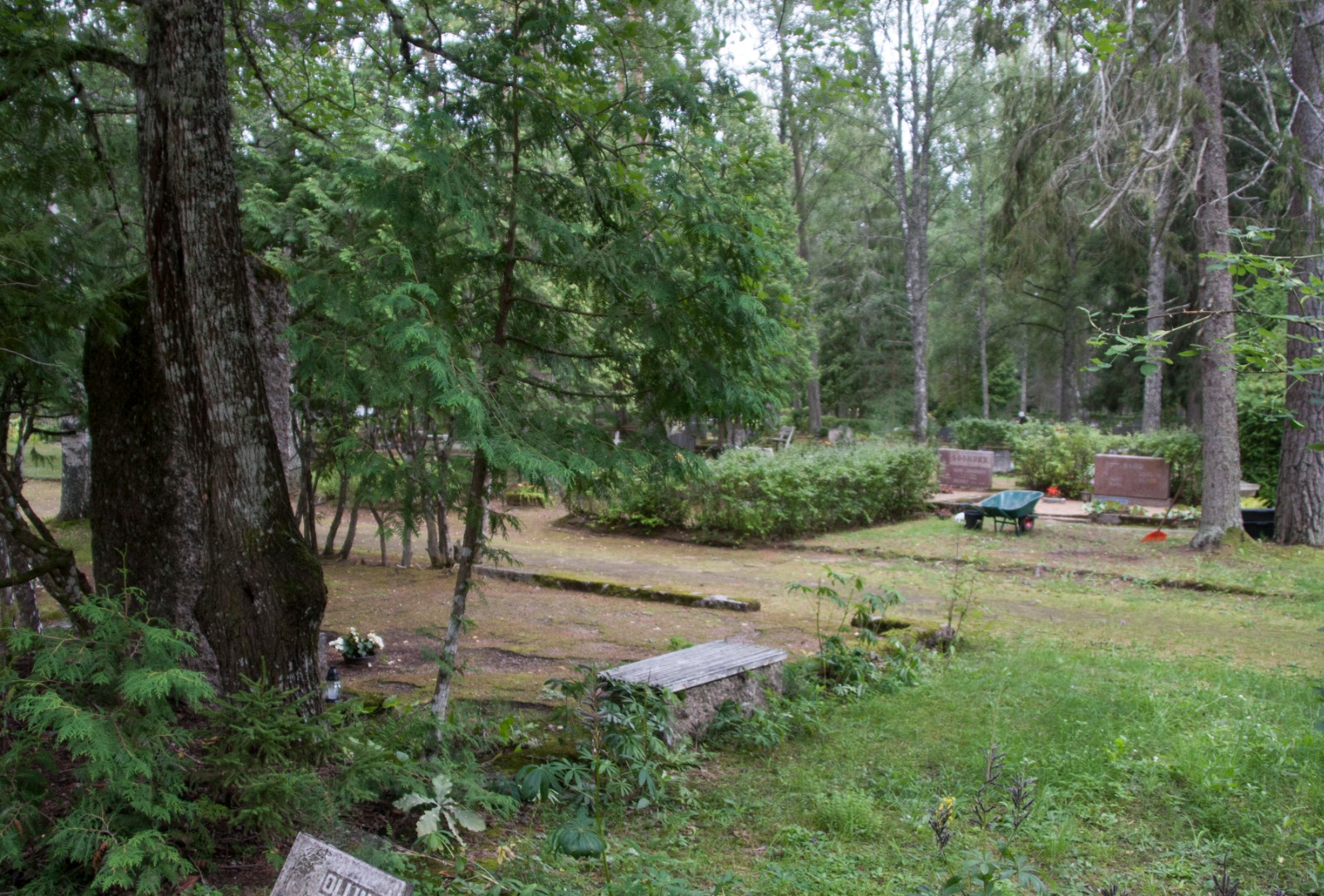Opening of the tomb of Jaan Kärner on Elva cemetery 27. V 1961. General view rephoto