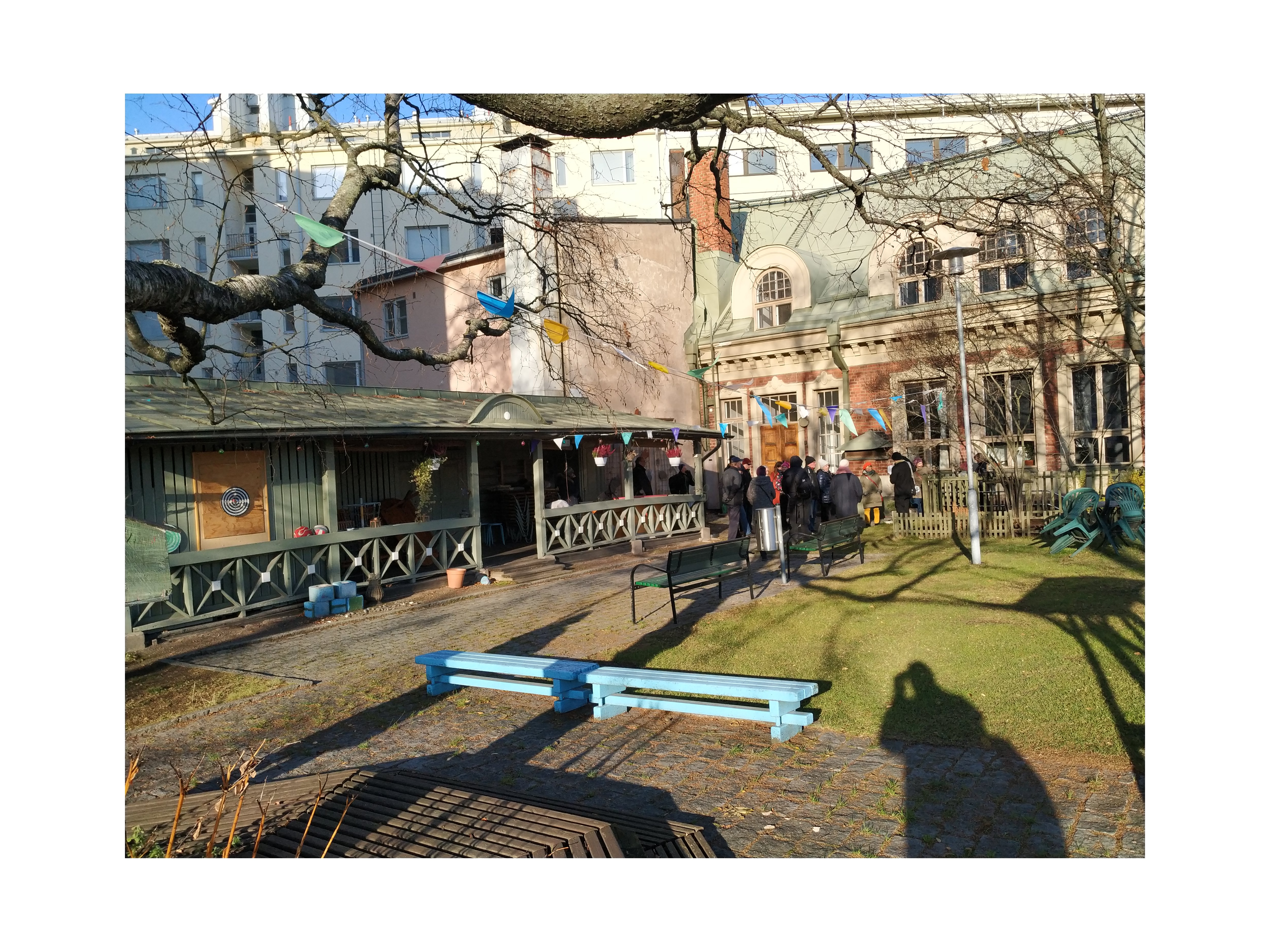 Children in the flagship at Sedmigradsky's baby school yard. rephoto
