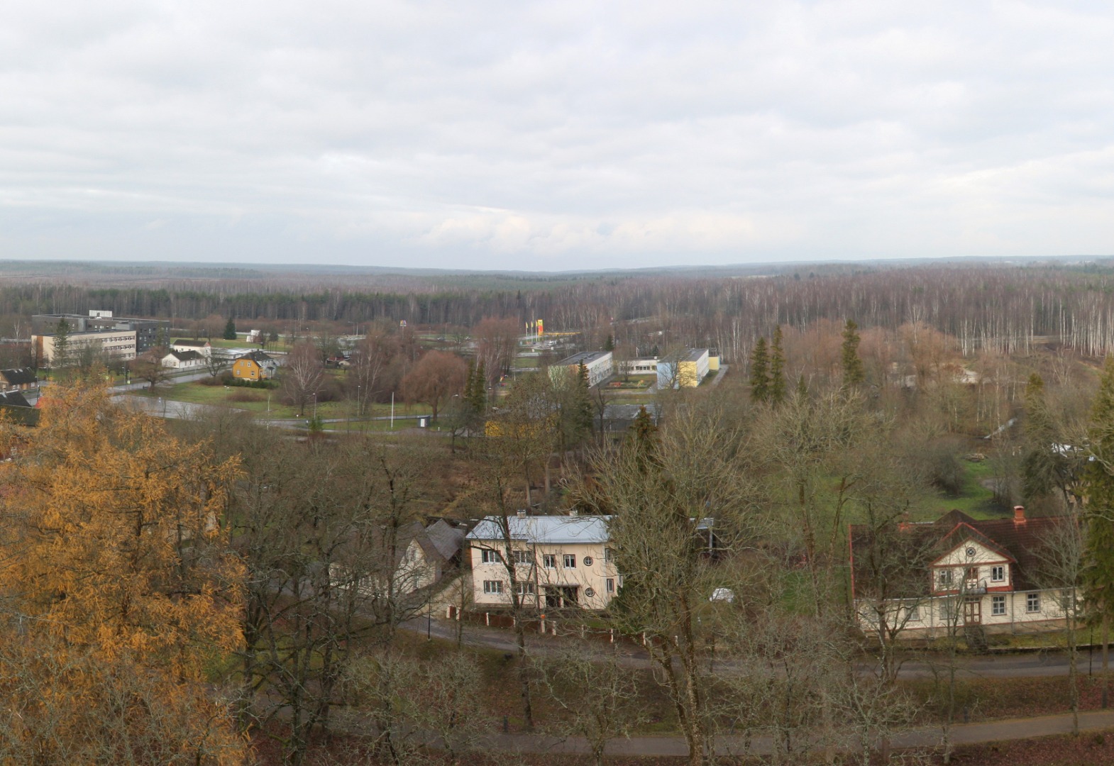 View from Paide Valli Tower to the flat landscape rephoto
