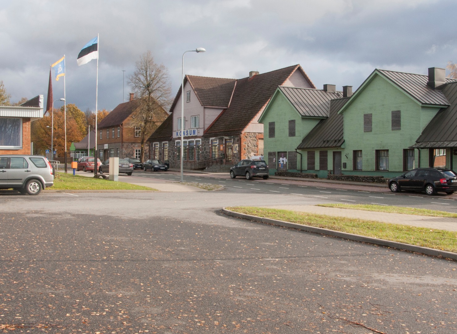 foto, Viljandimaa, Kolga-Jaani, üldvaade, keskel meierei, u 1930 rephoto