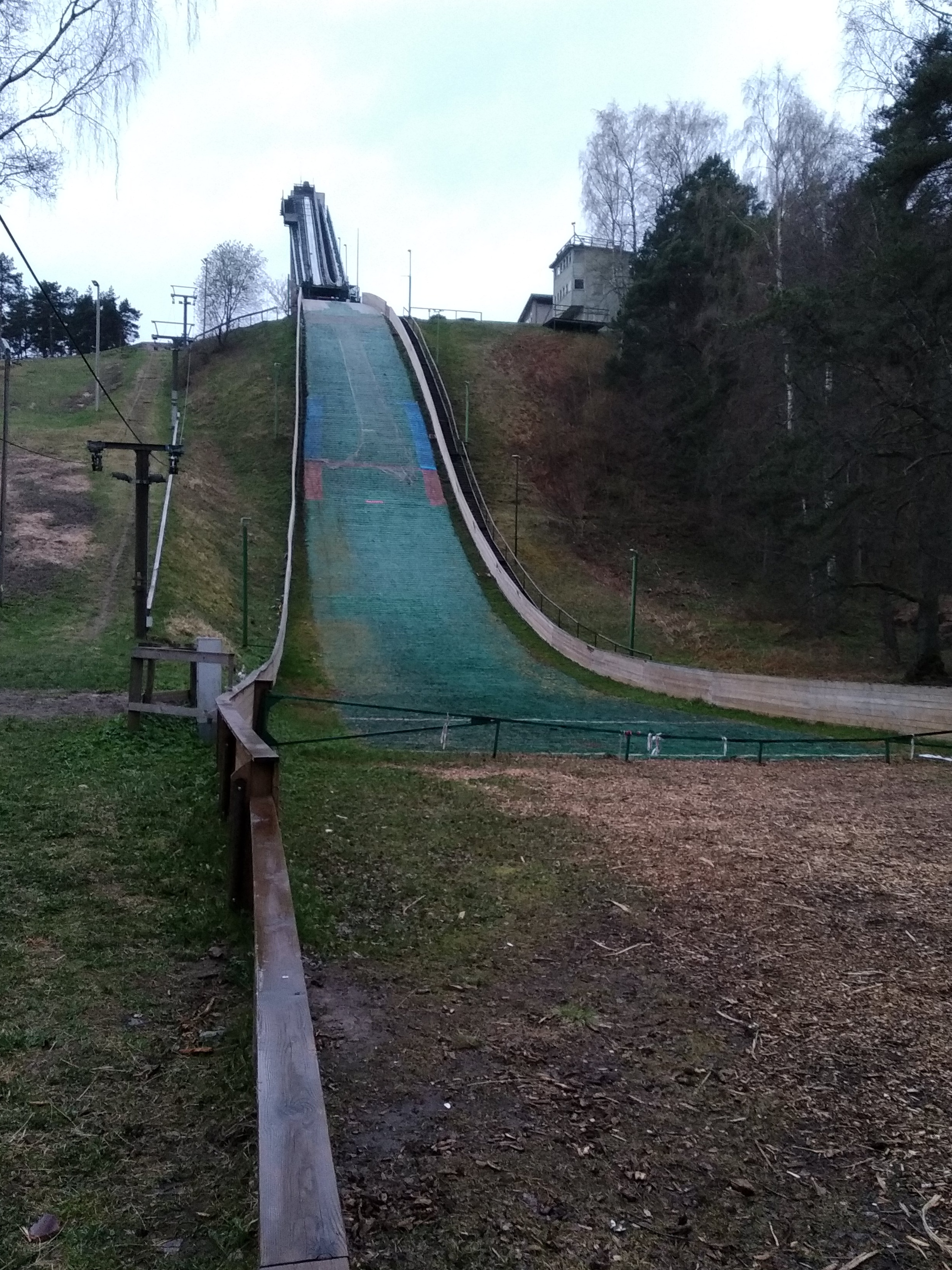 View of the ski jump tower on Mustamäe. rephoto