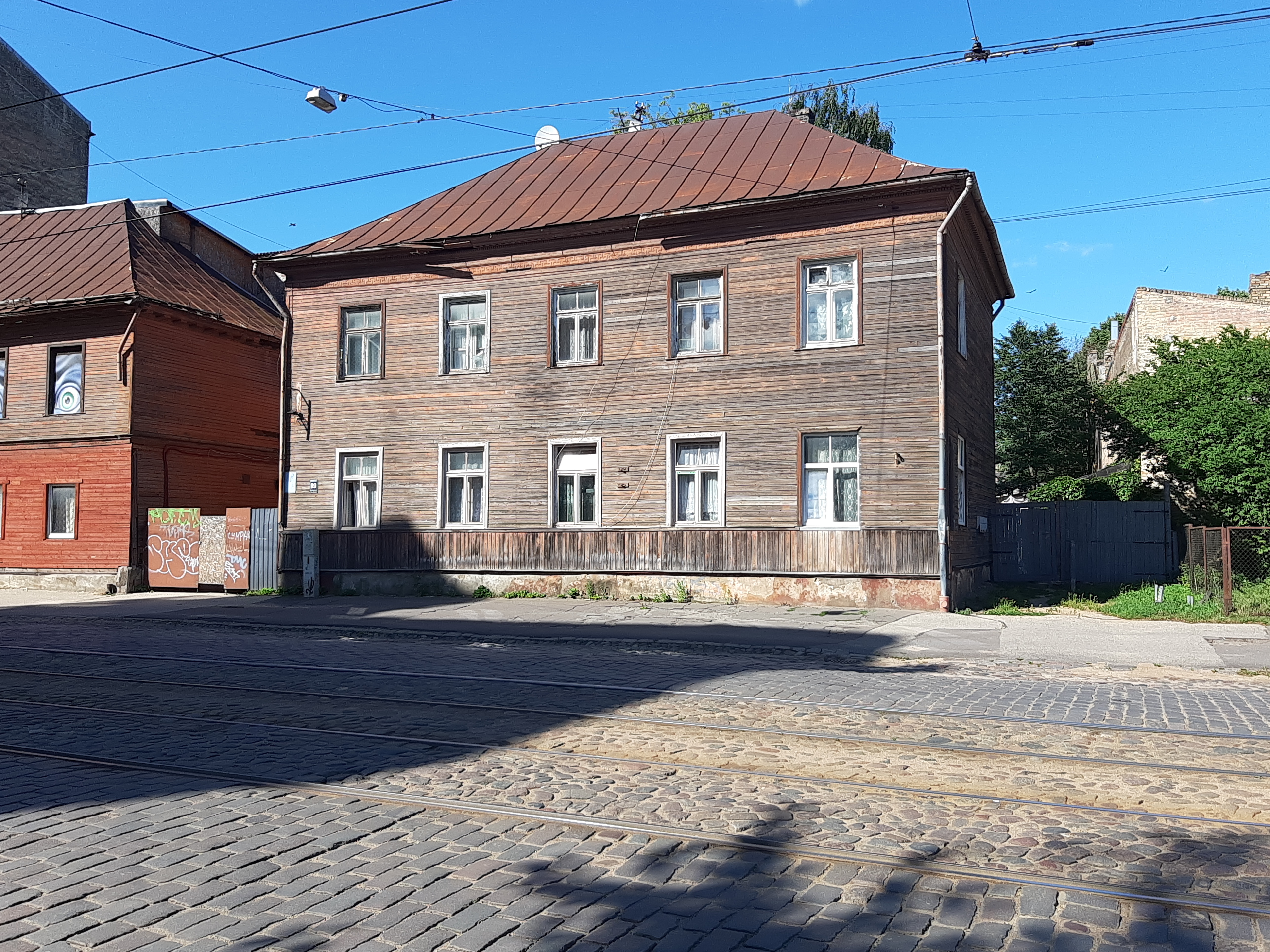 Riga. Wooden residential building in Moscow Street 89 rephoto