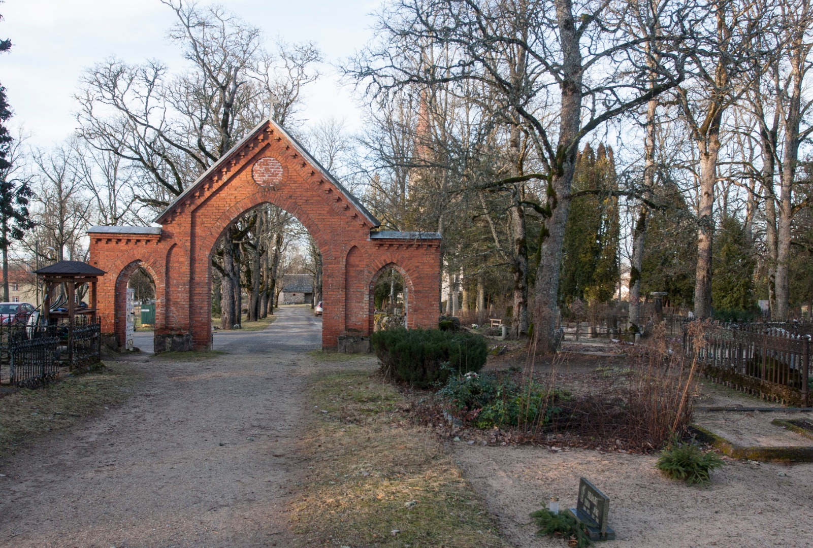 trükipostkaart, Suure-Jaani khk, Suure-Jaani, surnuaed, värav, kirik, u 1912 rephoto