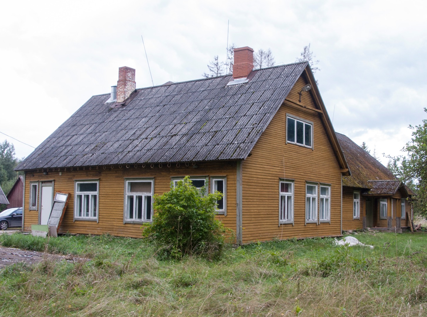 foto, Viljandimaa, Väluste algkooli maja juurdeehitus, 1959, foto L. Vellema rephoto