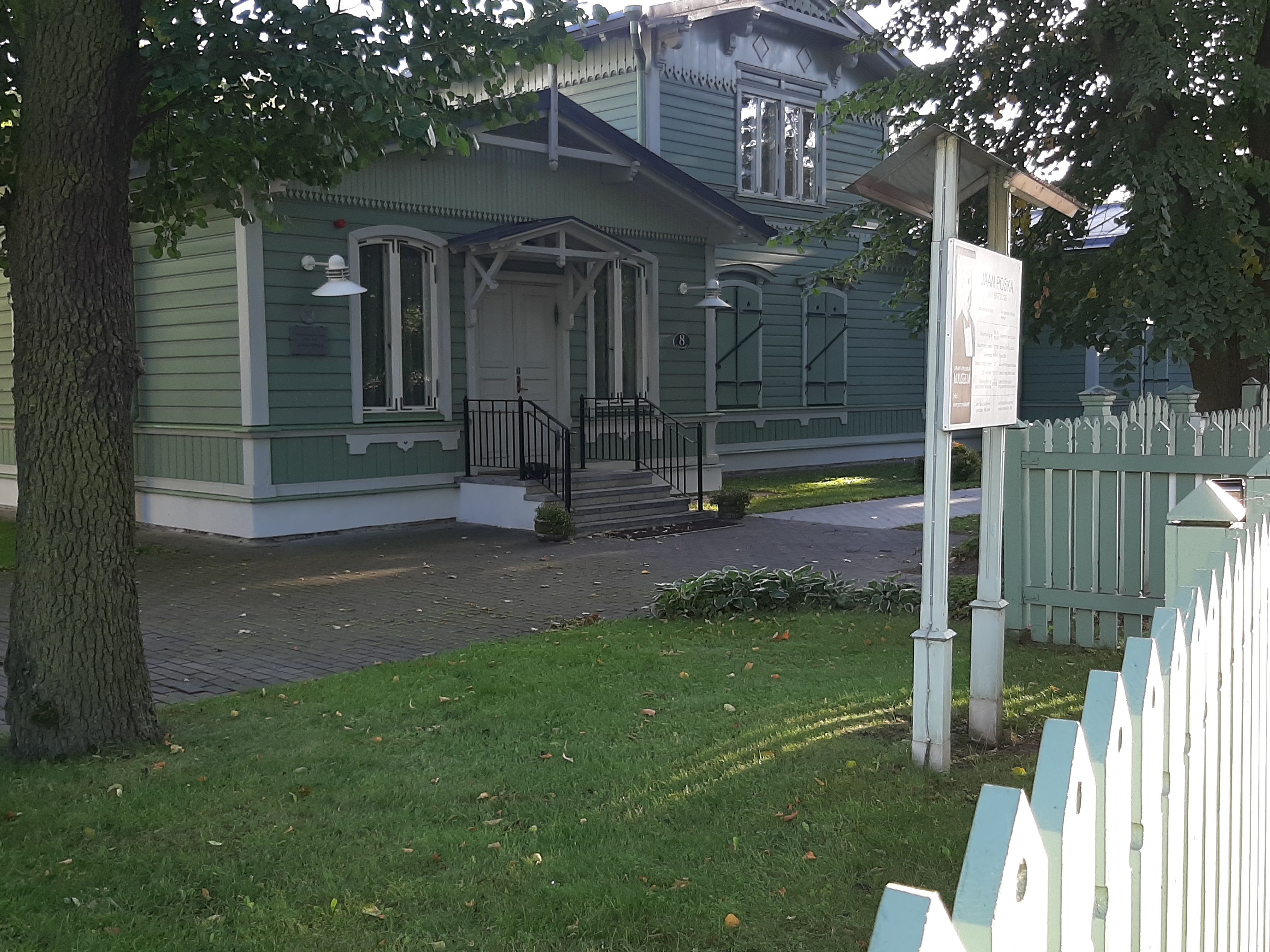 View of J.Poska's house on J.Poska Street. rephoto