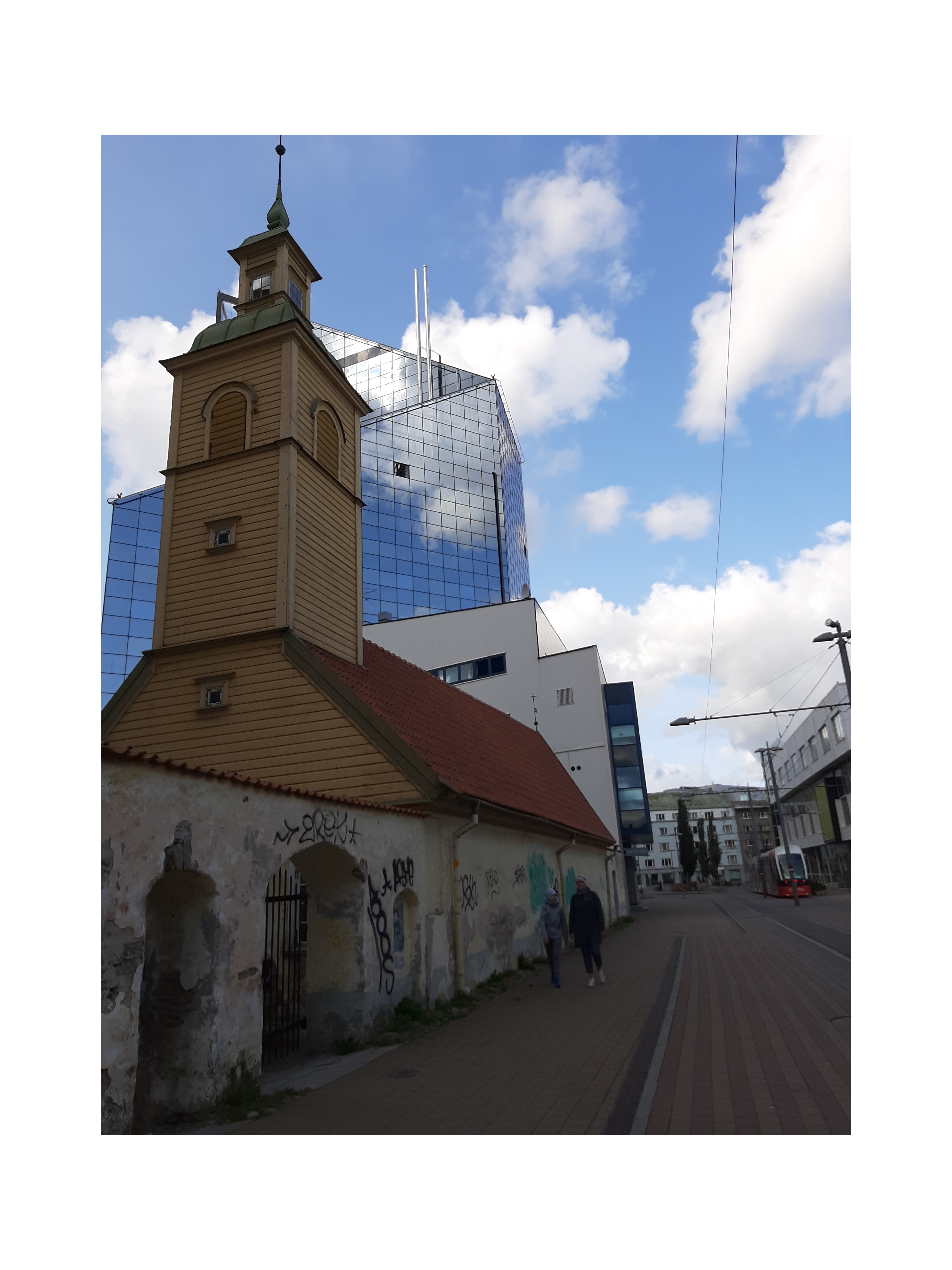 Jaani Seegi church on Tartu highway. rephoto