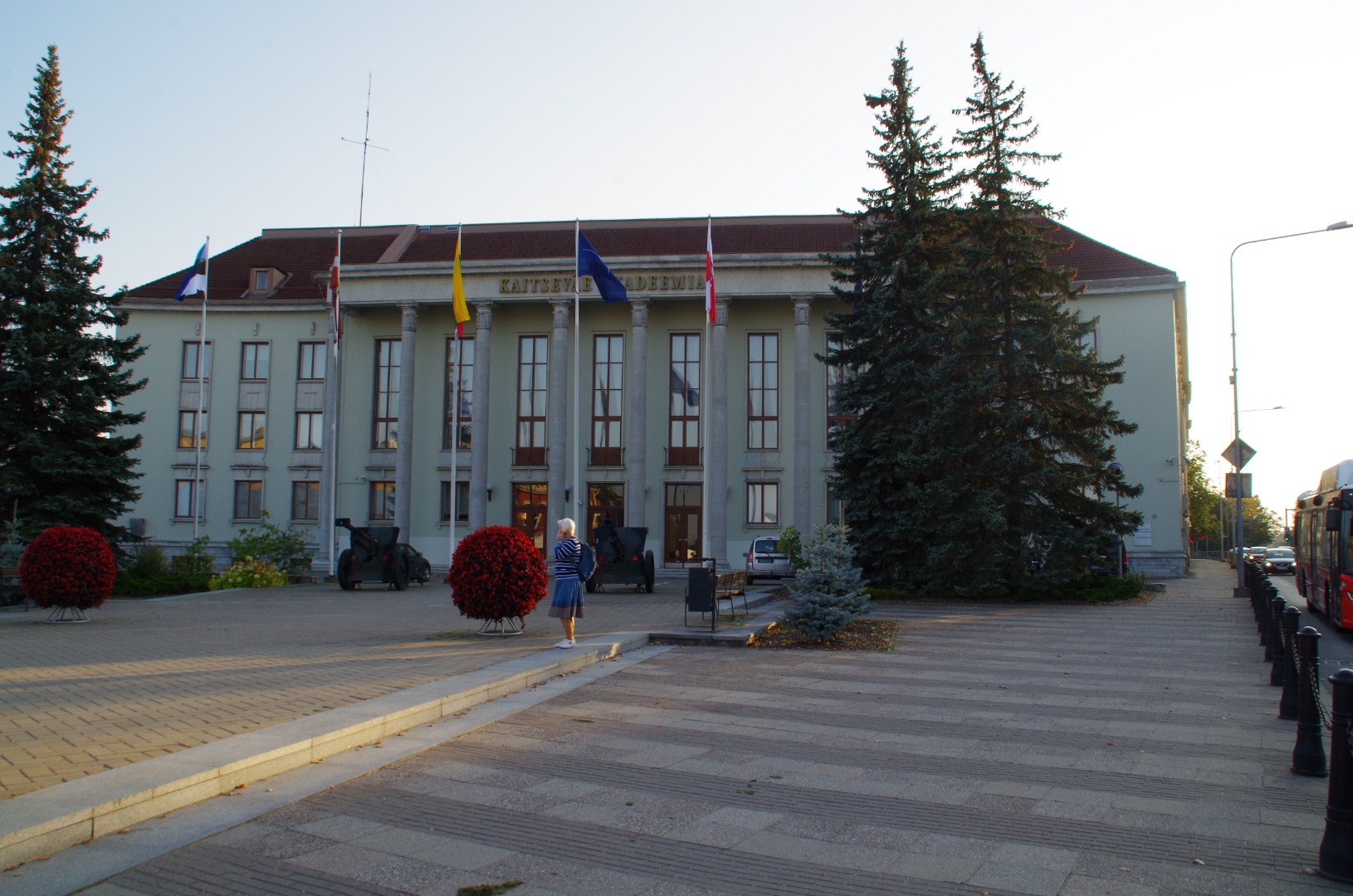 Building decorated for the 23rd anniversary of the Great Socialist Revolution of October (the current main building of the Estonian Academy of Agriculture). rephoto