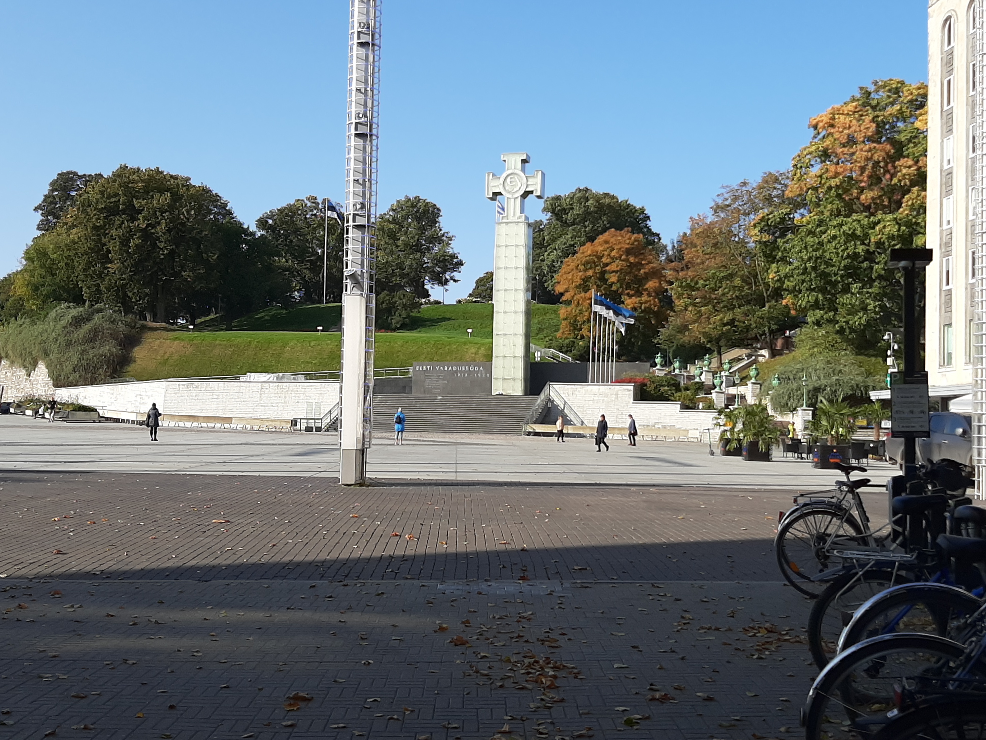 Tallinn. Car park in the Freedom Square. View from the church of Jan rephoto