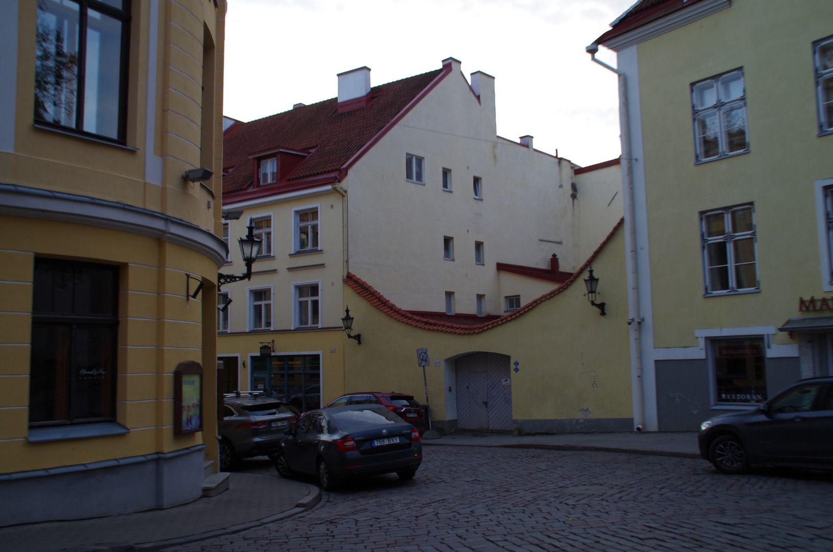 View from Nunne Street to Laiale Street in Tallinn Old Town rephoto