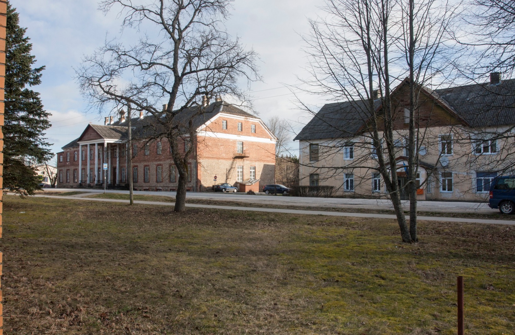 End. The building and teachers' house of Aleksandri School of Estonia. August. 1966 rephoto