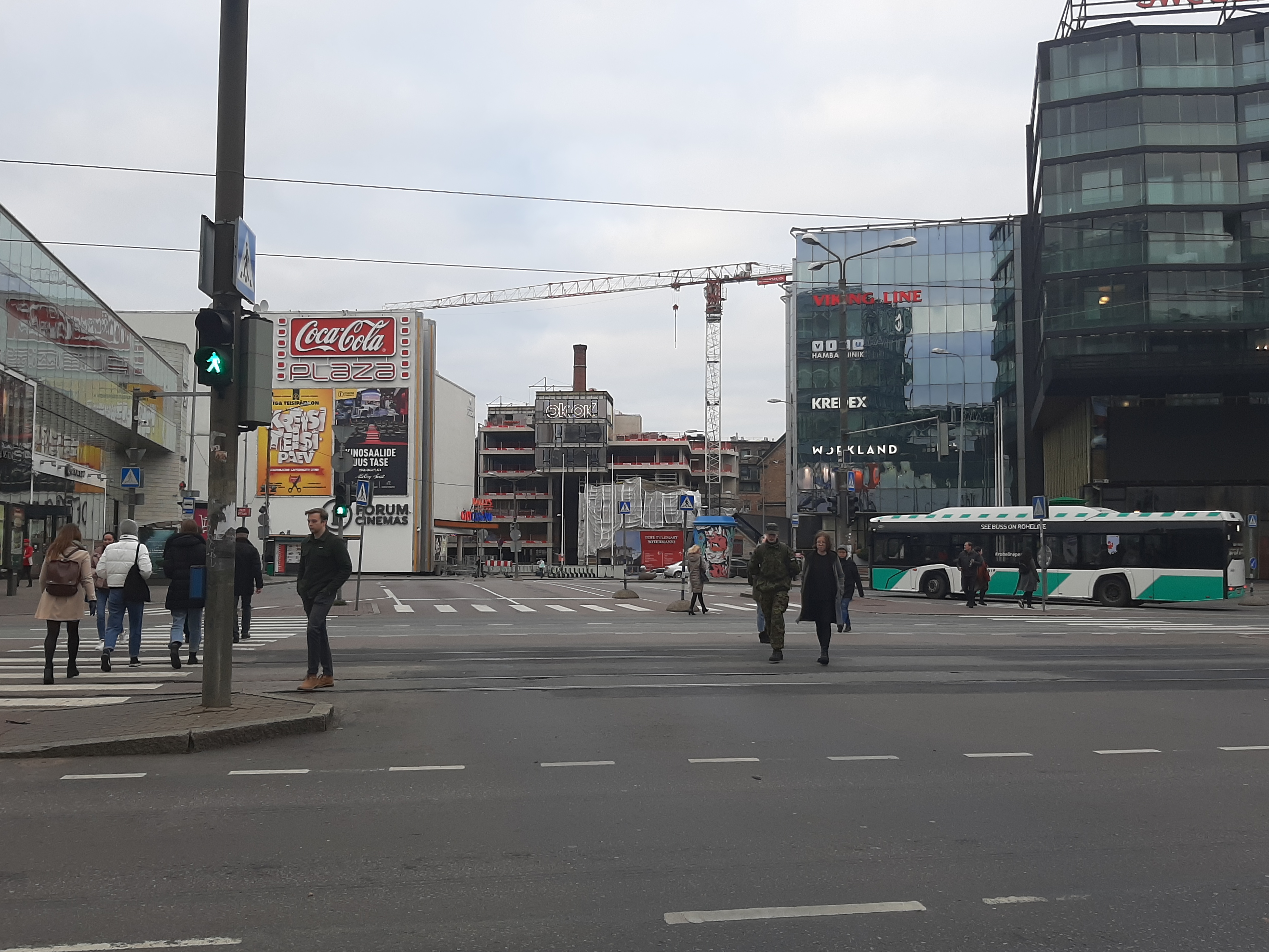 View from Viru Square to Narva Road in Tallinn rephoto