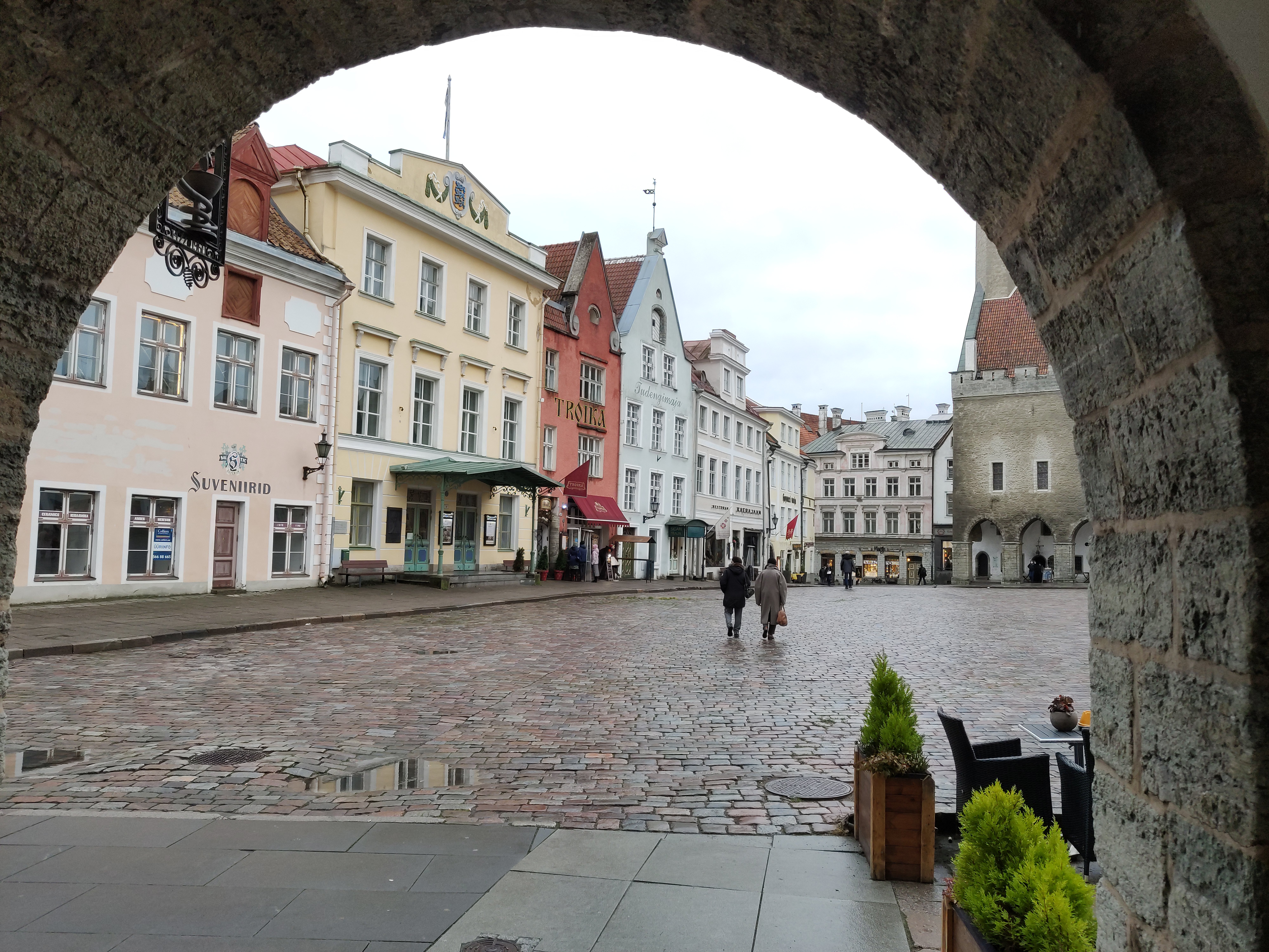 Tallinn, view from the course to the Raekoja Square. rephoto