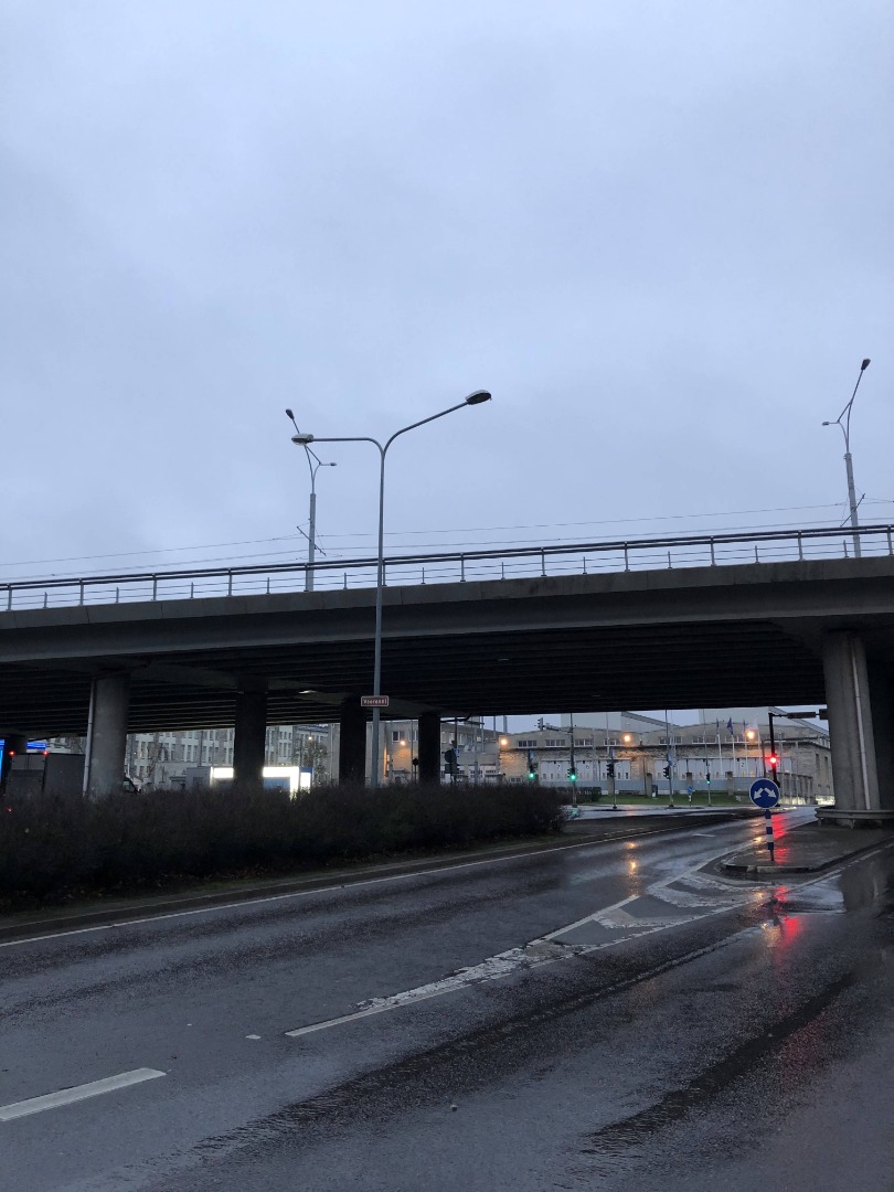 Construction of the viaduct of Pärnu highway. rephoto