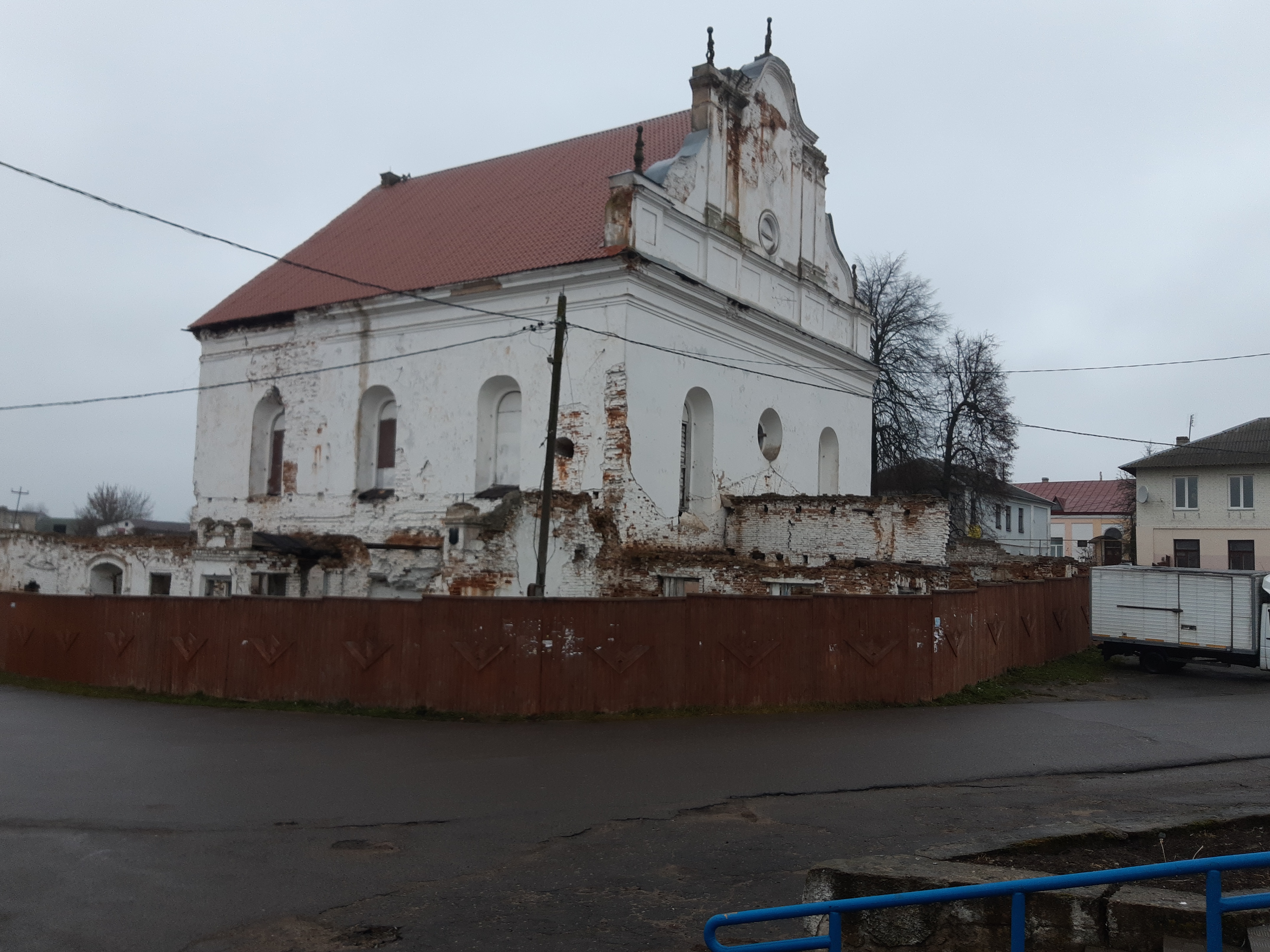 Słonim, Školny Dvor, Vialikaja synagoga. Слонім, Школьны Двор, Вялікая сынагога (1915-39) - lang rephoto