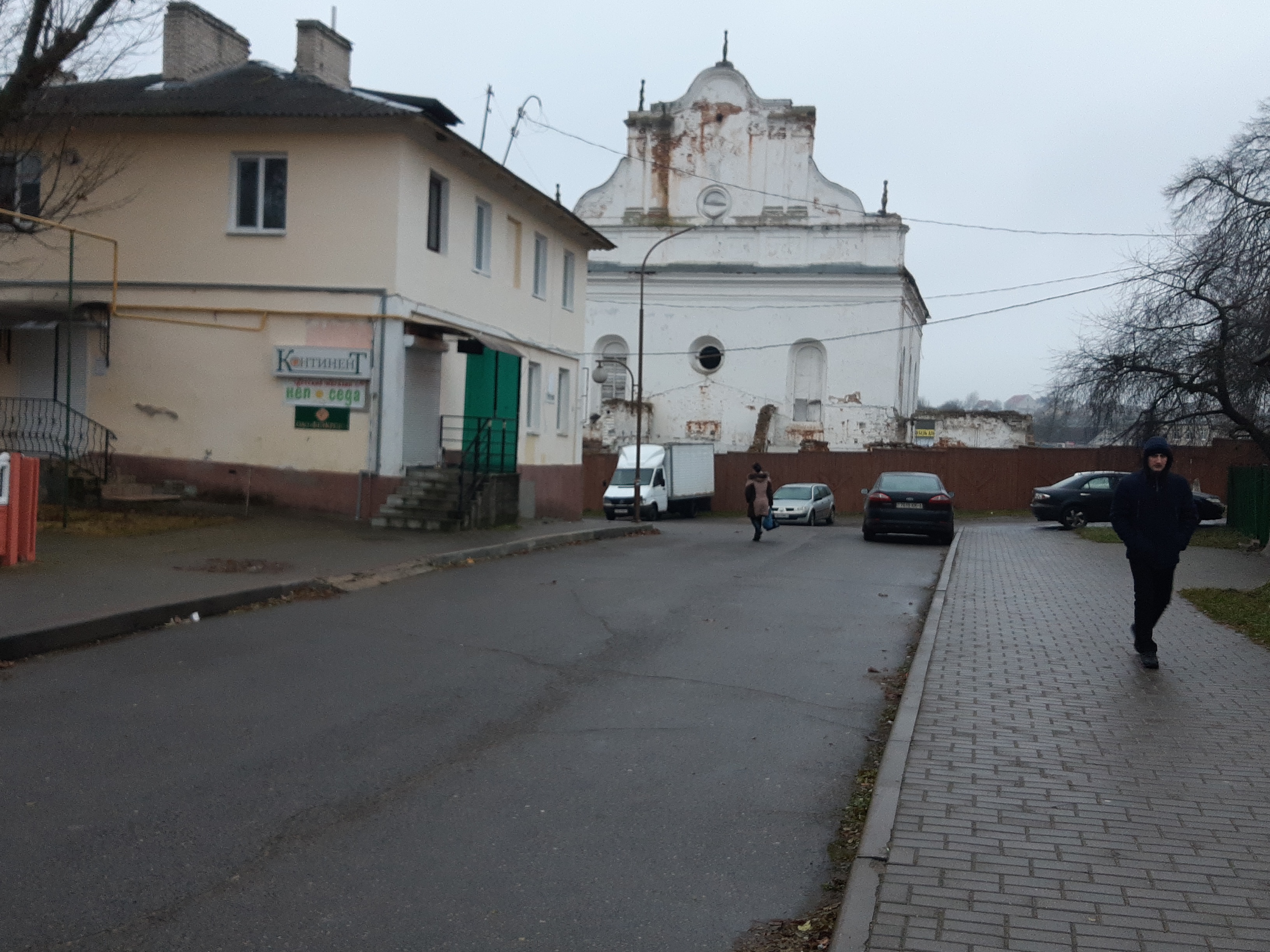 Słonim, Školny Dvor. Слонім, Школьны Двор (1916) - lang rephoto