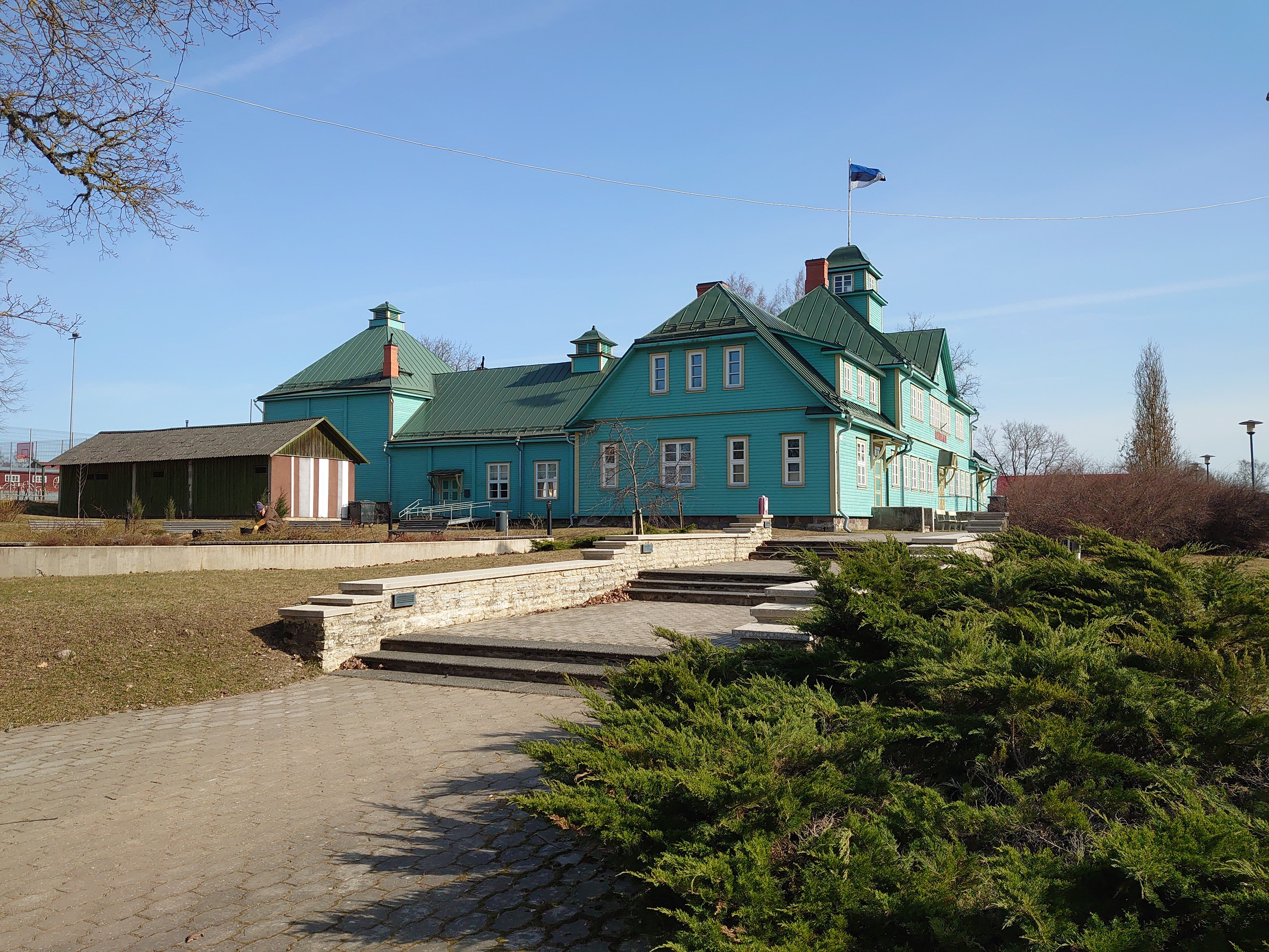 Kadrina haridusseltsi maja ehitusel rephoto