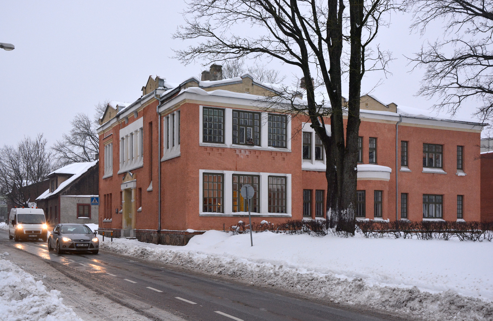 fotonegatiiv, Viljandi Linna III Algkool, Jakobsoni tn 47c (kuni 1923 siin Saksa gümnaasium) u 1925 foto J.Riet rephoto