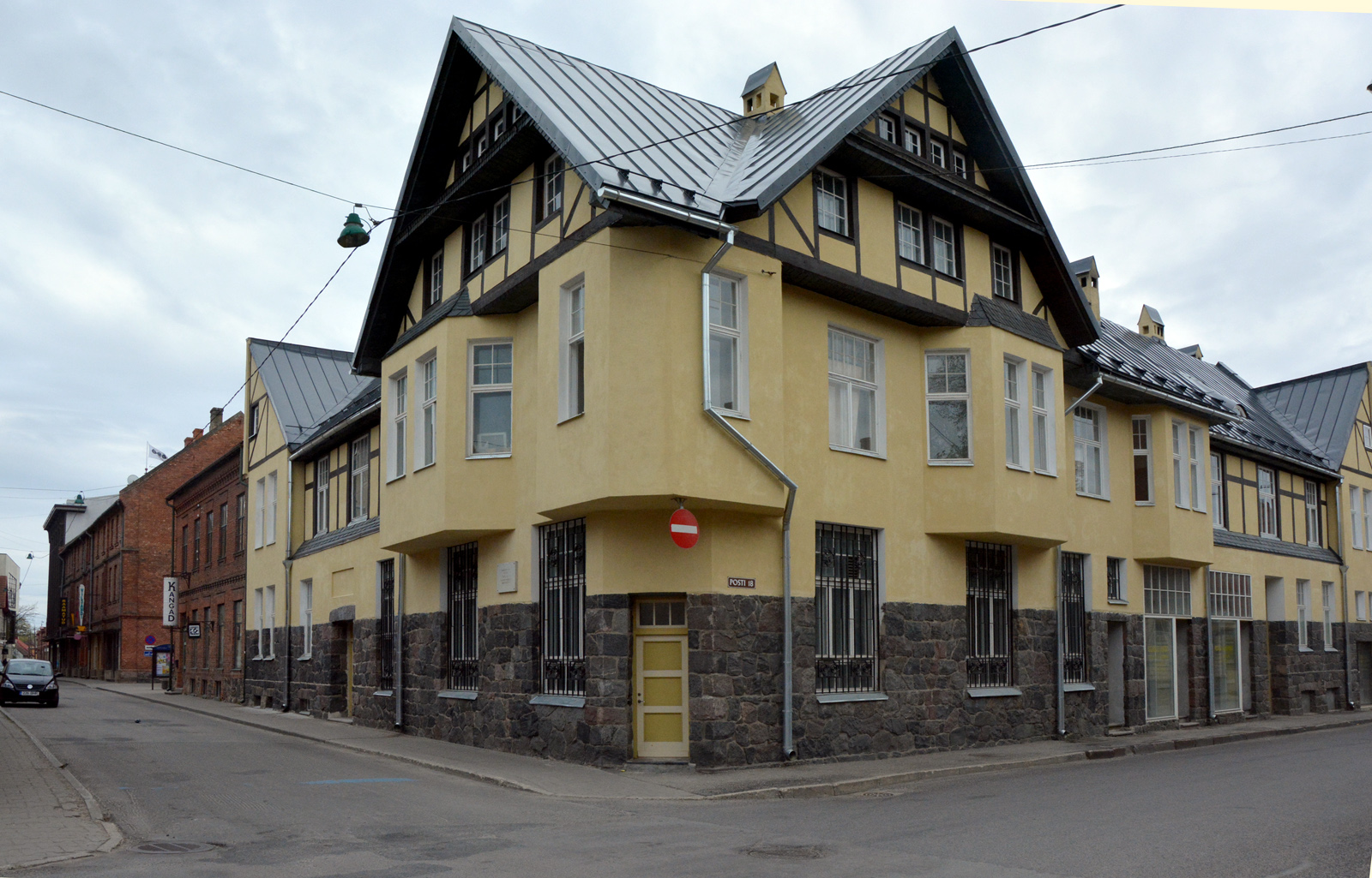 fotonegatiiv, Viljandi, Lossi tn 35, Tartu Pank u 1924 foto J.Riet rephoto