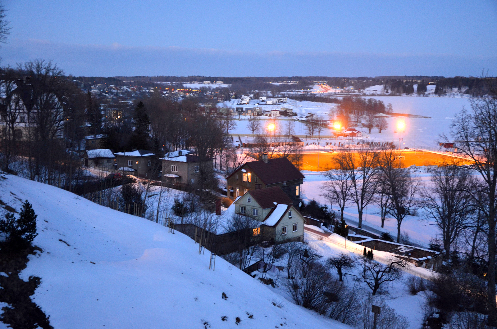 fotonegatiiv, Vaade Kaevumäelt Viljandi linnale (Kivistikule) rephoto