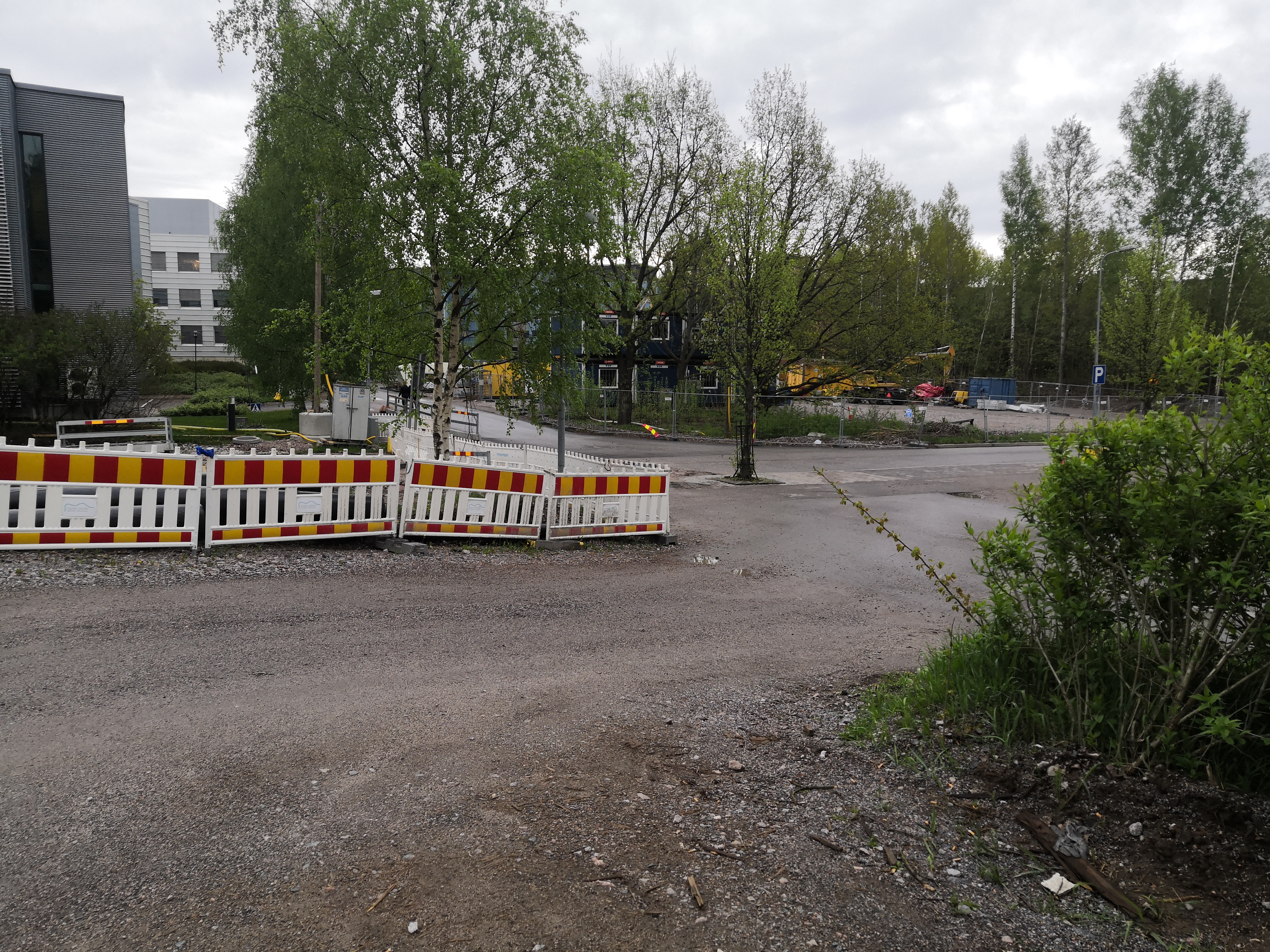 Viikintie. Näkymä Viikin Latokartanosta idän suuntaan. Hiekkatien päässä lampaita. Taustalla oikealla Viikintien laidalla Viikin koetilan lämpökeskus piippuineen. rephoto