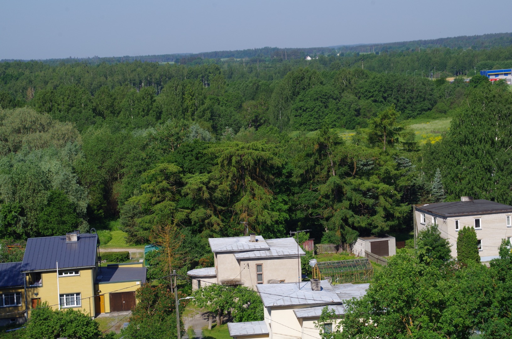 View from the castle towards Vallikraavi Street rephoto