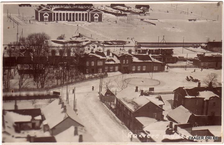 View of Rakvere railway station building rephoto