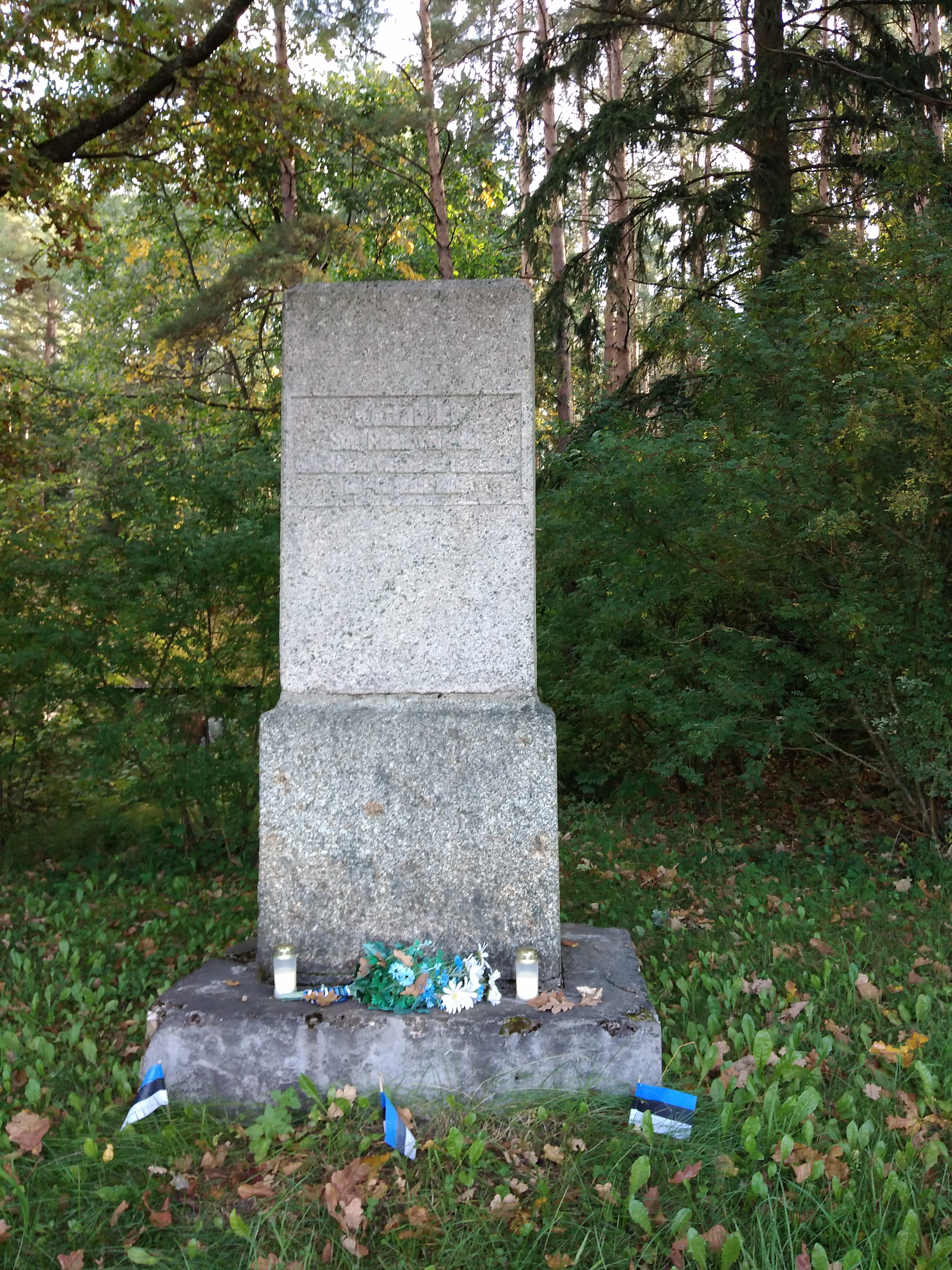 German occupation in Estonia. The monument of the War of Independence in Reola. rephoto