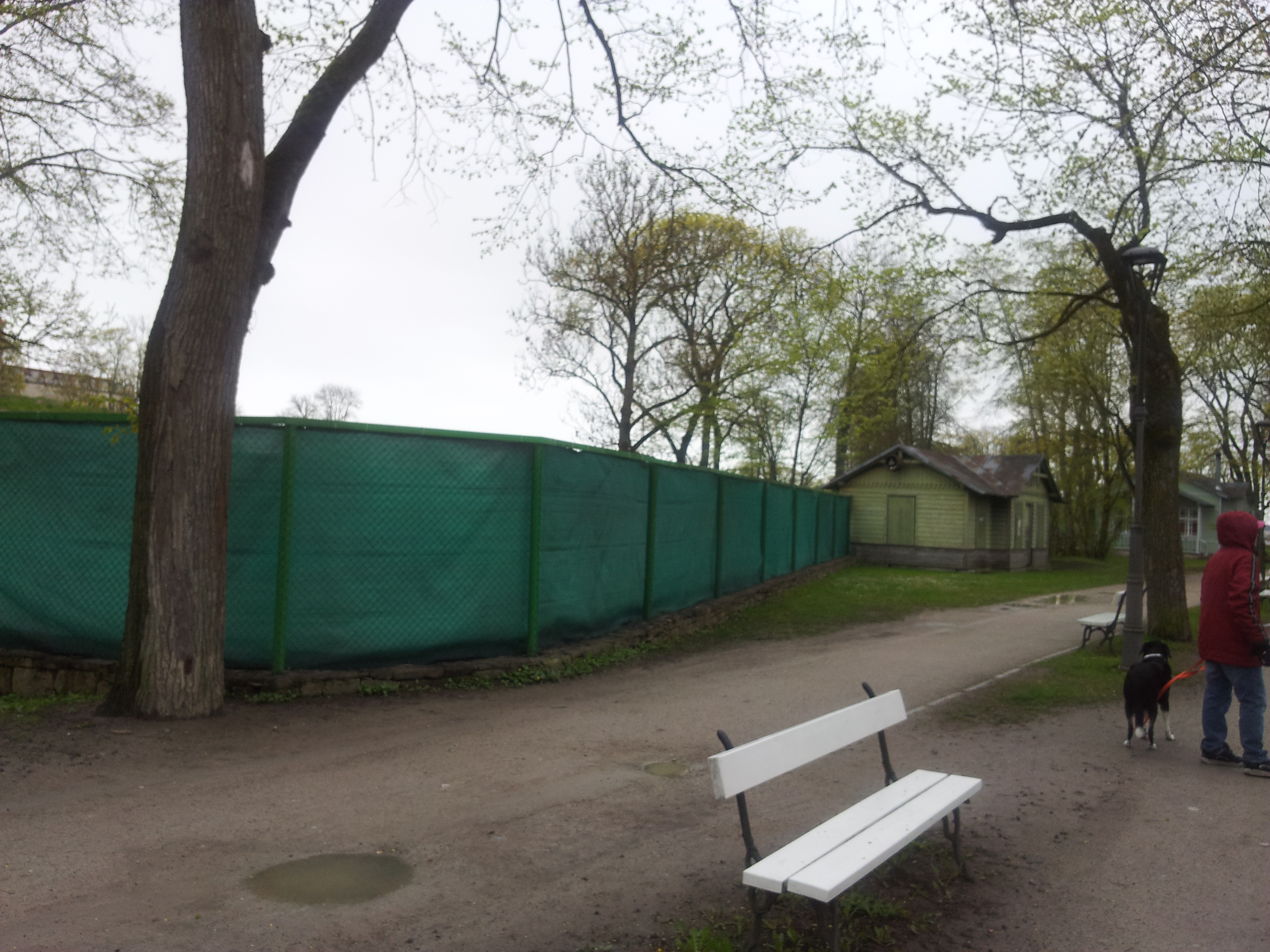 Allee Kuressaare Lossipargis, vasakul tenniseväljak. rephoto