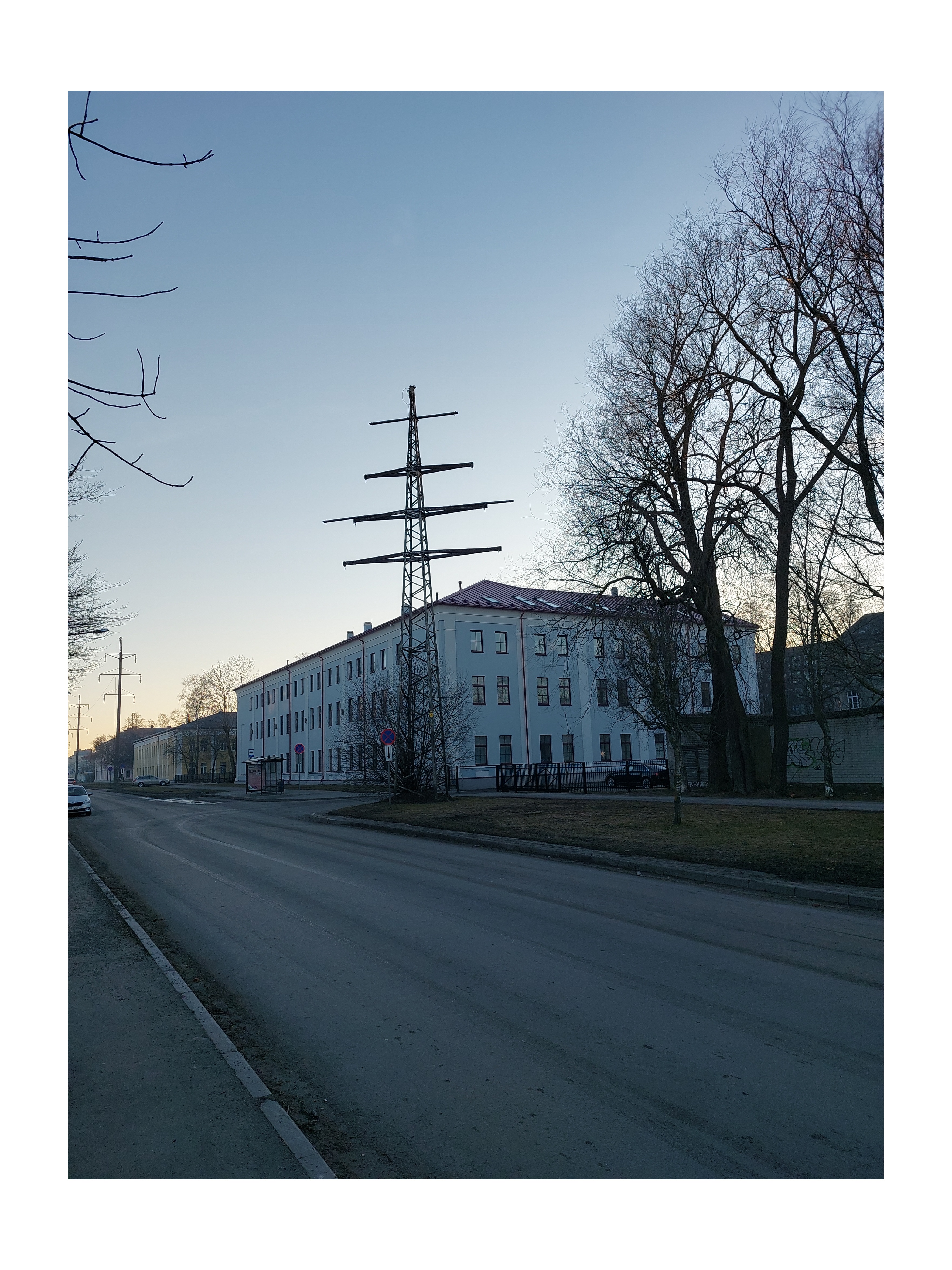 View from the corner of the Industrial Street to Erika Street. Pictured in the evening. rephoto