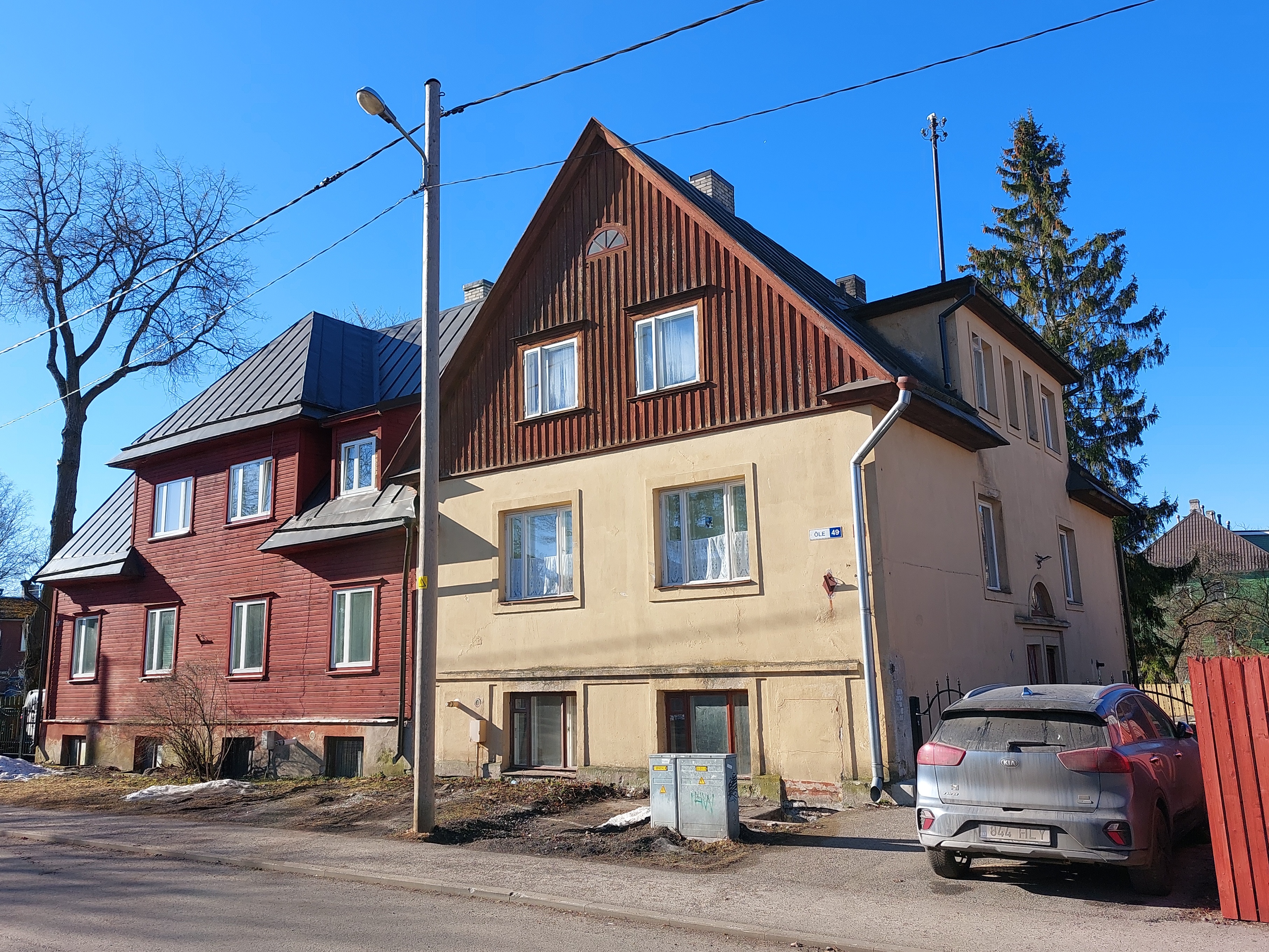 Tallinna üürnikkude seltsi Üürnik kahepereelamu Õle tänaval, vaade hoonele. Arhitekt Karl Tarvas rephoto