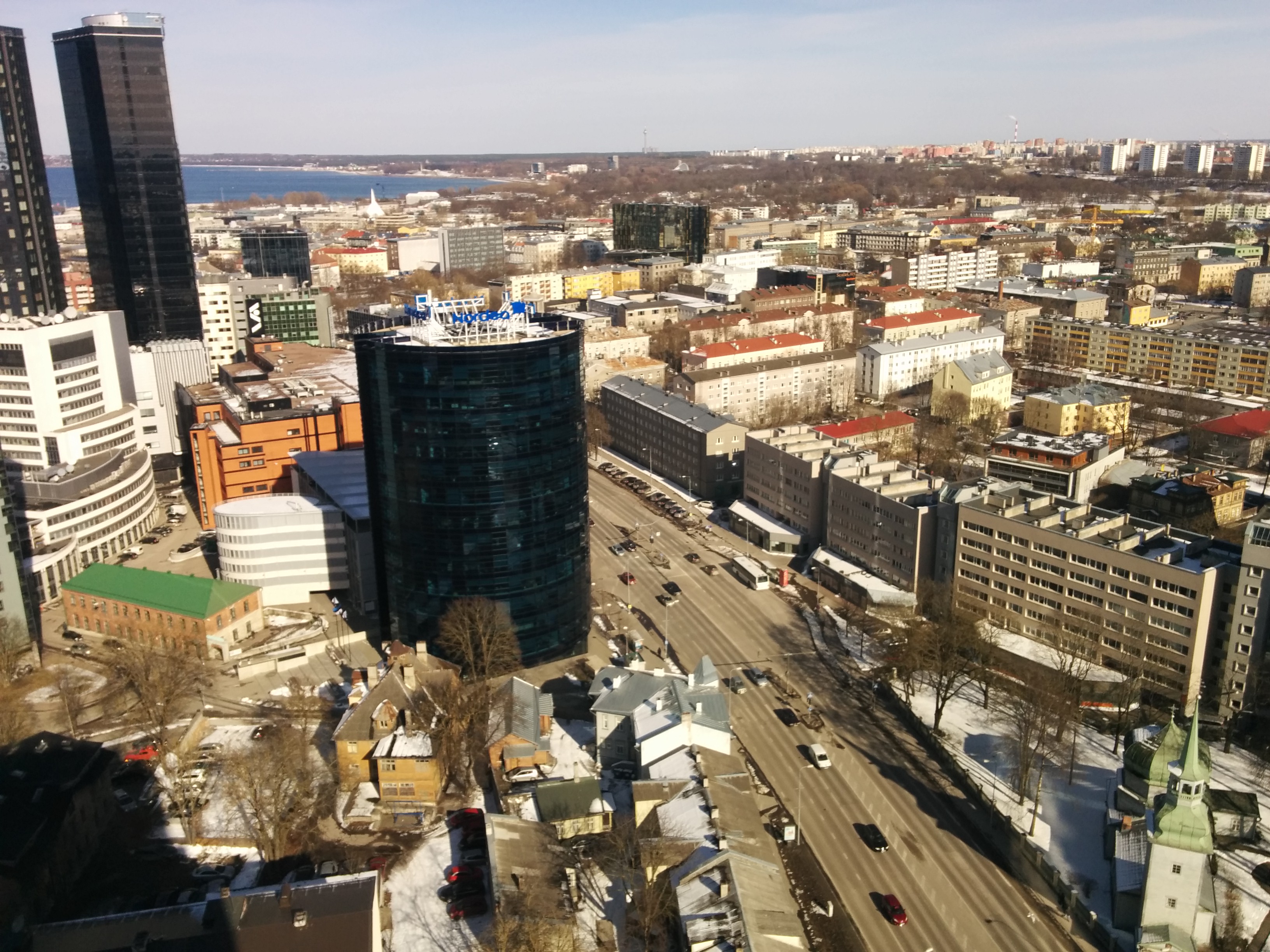 View hotel "Olympiast" towards Liivalaia and Tartu mnt rephoto