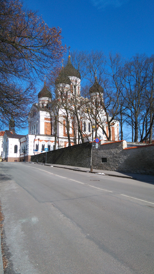 View of Aleksander Nevski Cathedral from the Commandant Road. rephoto