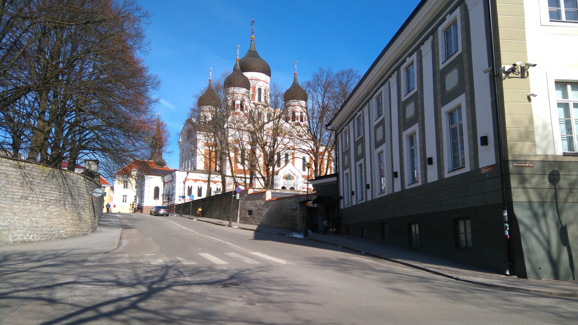 View of Tallinn. Nevski Cathedral Toompeal. rephoto