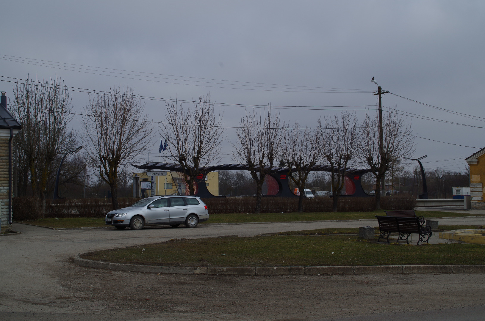 View of Rakvere railway station building rephoto