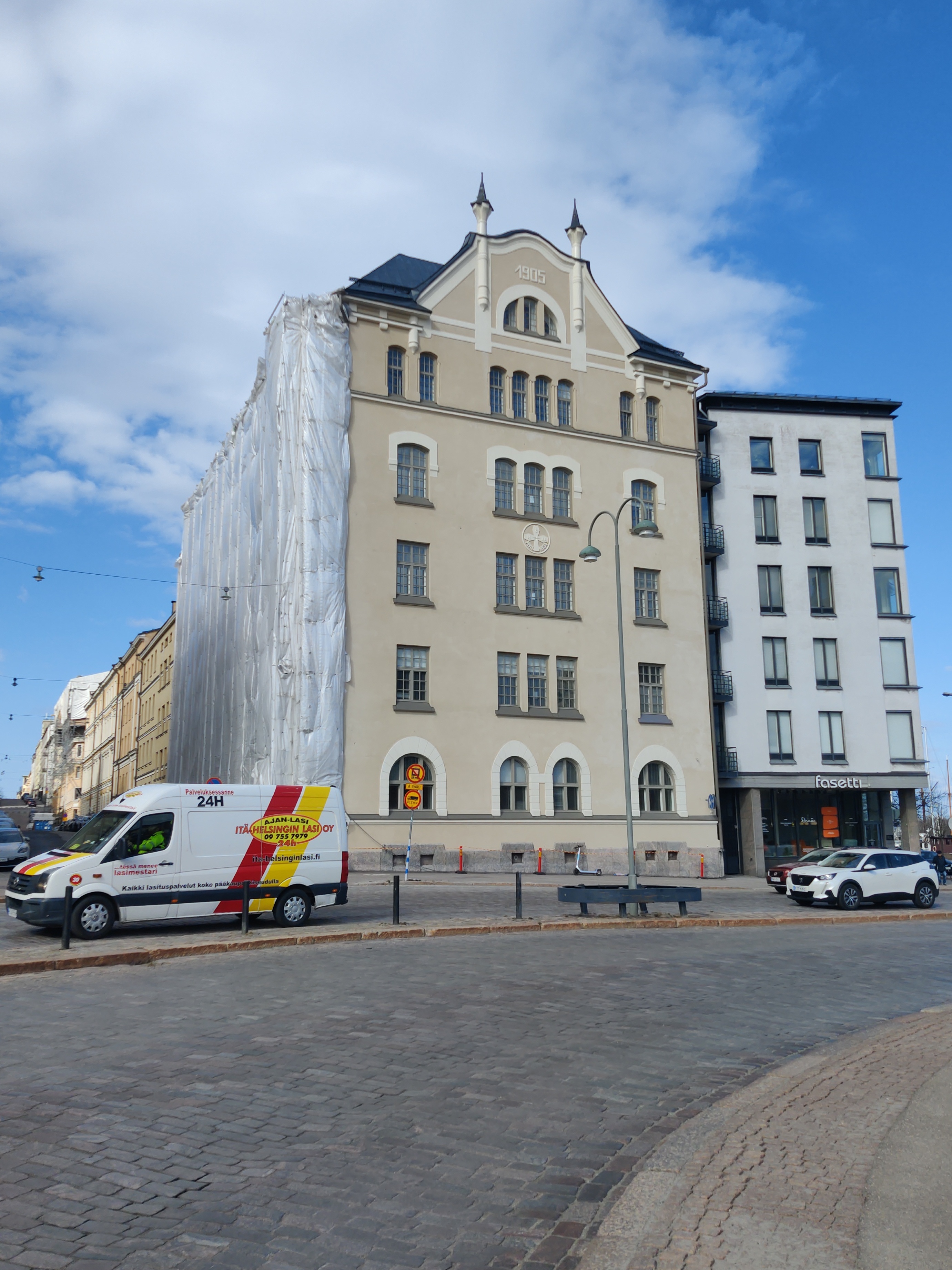 Borgströmin tupakkatehdas Meritullintori 1 - Konstantininkatu 1 (nyk. Meritullinkatu 1) rephoto