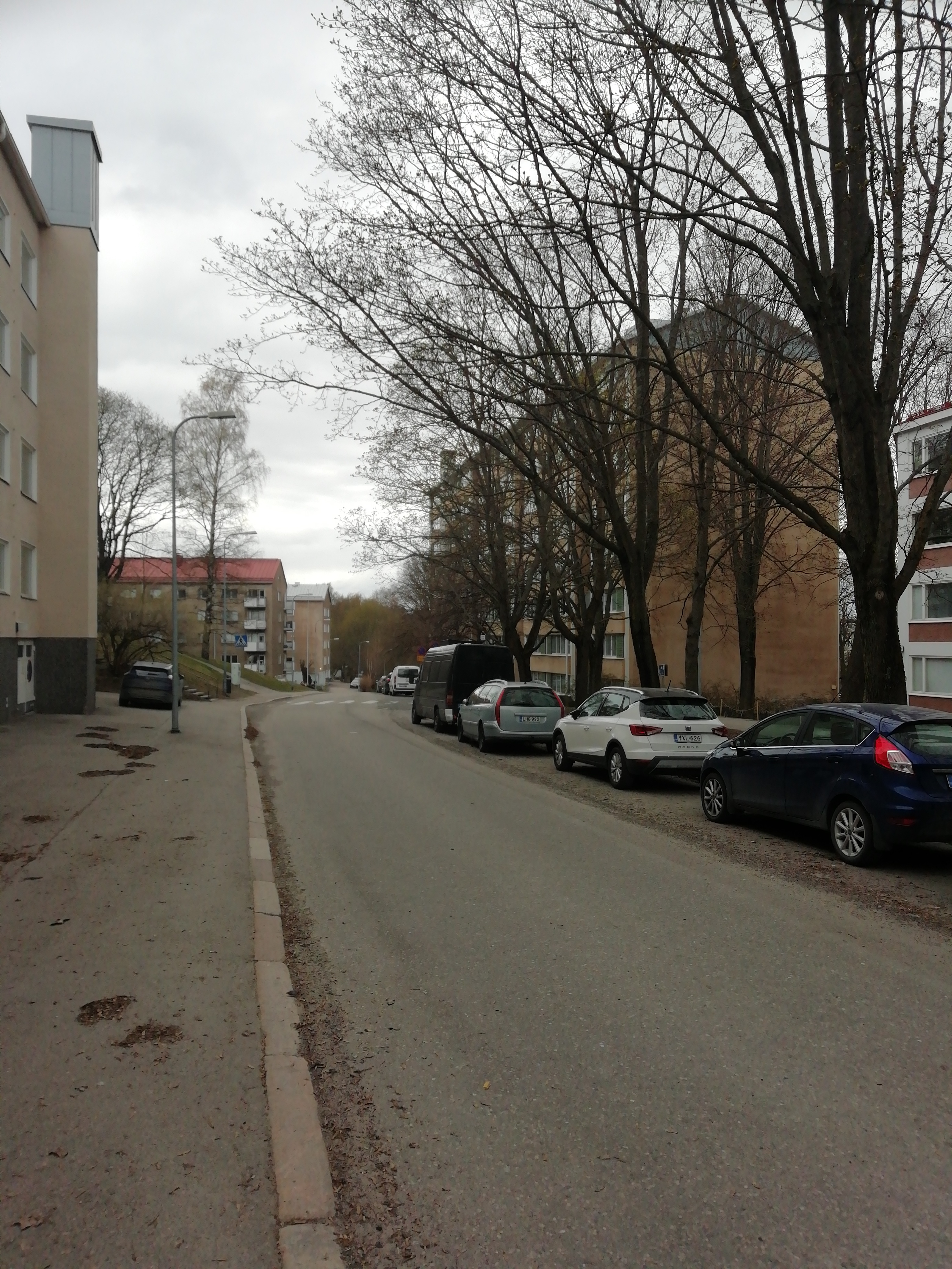 Näkymä Vellamonkatua pitkin pohjoiseen rephoto
