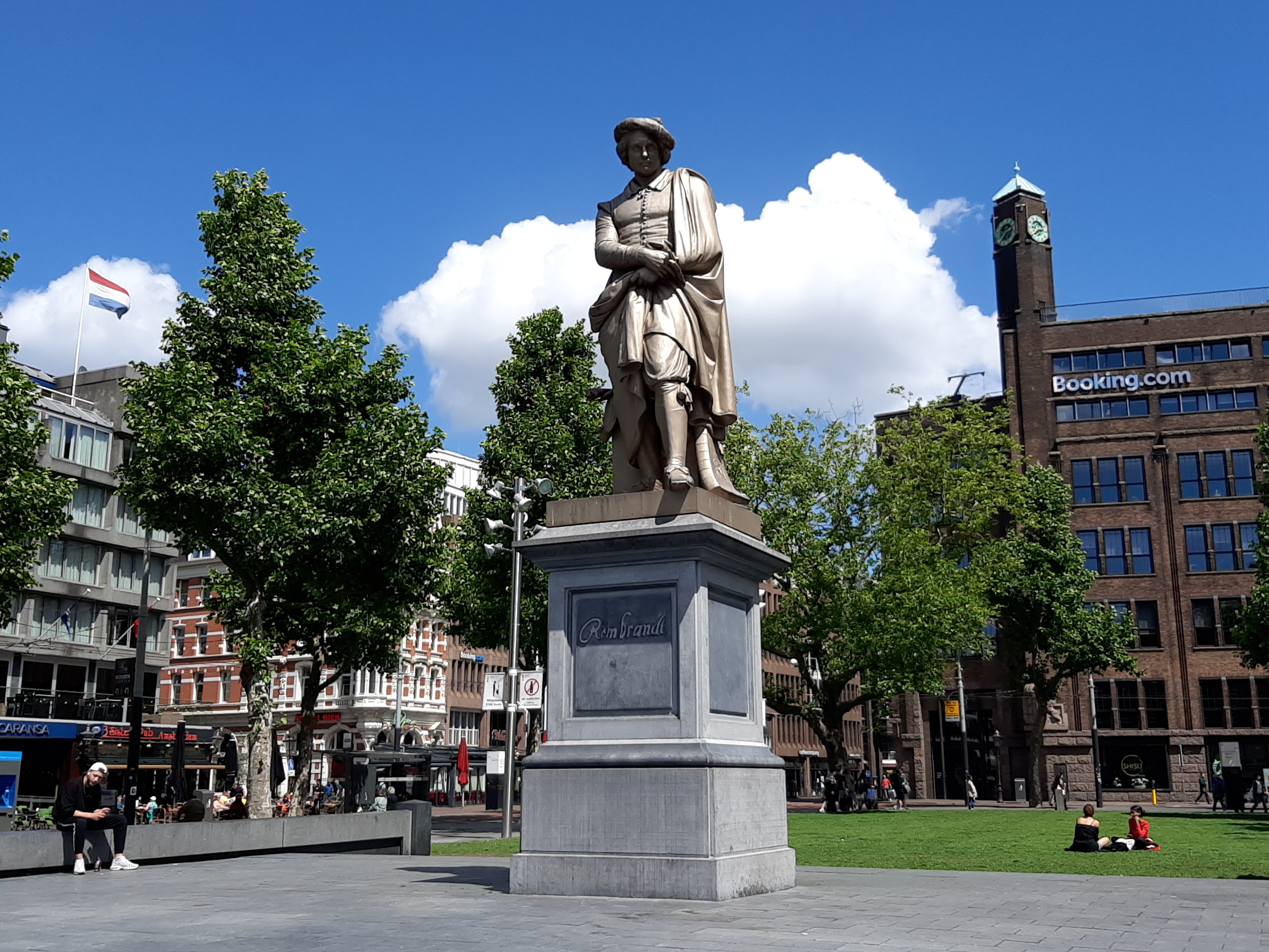 Louis Royer. Rembrandt - KU Leuven. Glass slides art history. Université de Louvain, between 1839 and 1939. Photographer unknown. Added information on slide. Creation/Building: 1852. Technique/Material: Bronze. Current location: Netherlands, Amsterdam, Rembrandtplein. EuroPhot. Art History. 19th century. Sculpture. Statue. EuroPhot. Art history. 19th century. Sculptures. Statue. rephoto