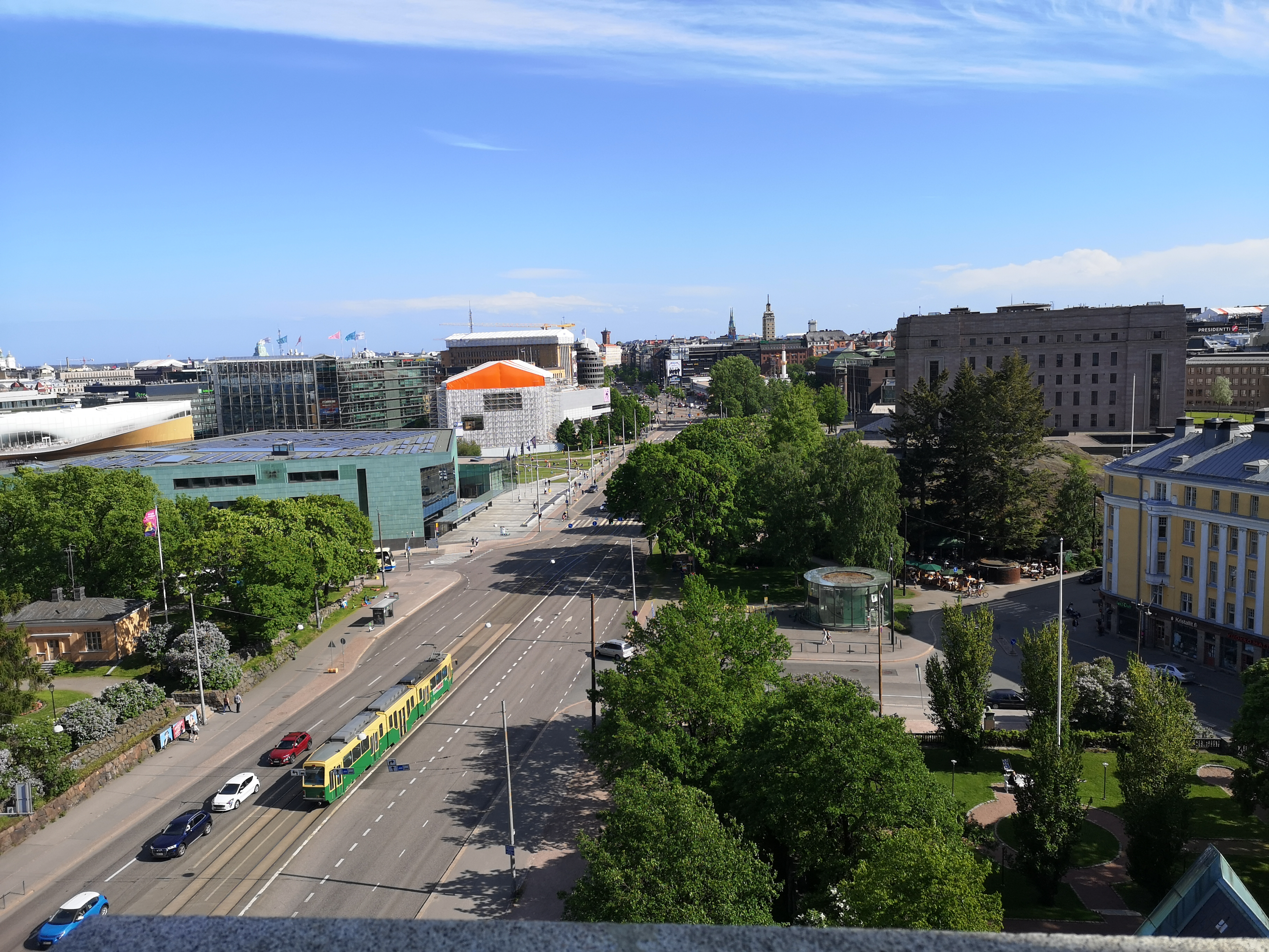 Panoraama Kansallismuseon tornista länsiluoteeseen. rephoto