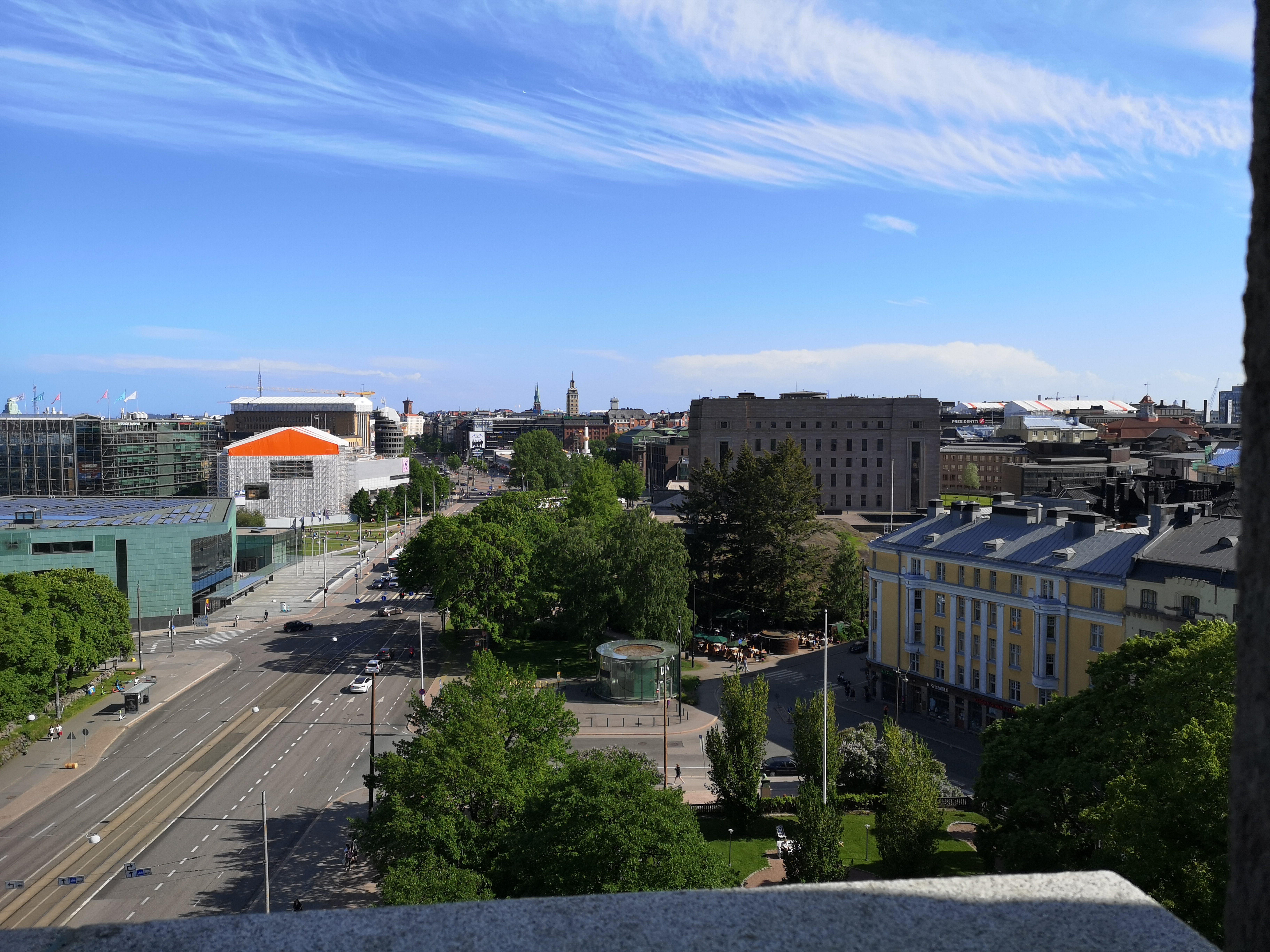 Panoraama Kansallismuseon tornista luoteeseen. rephoto
