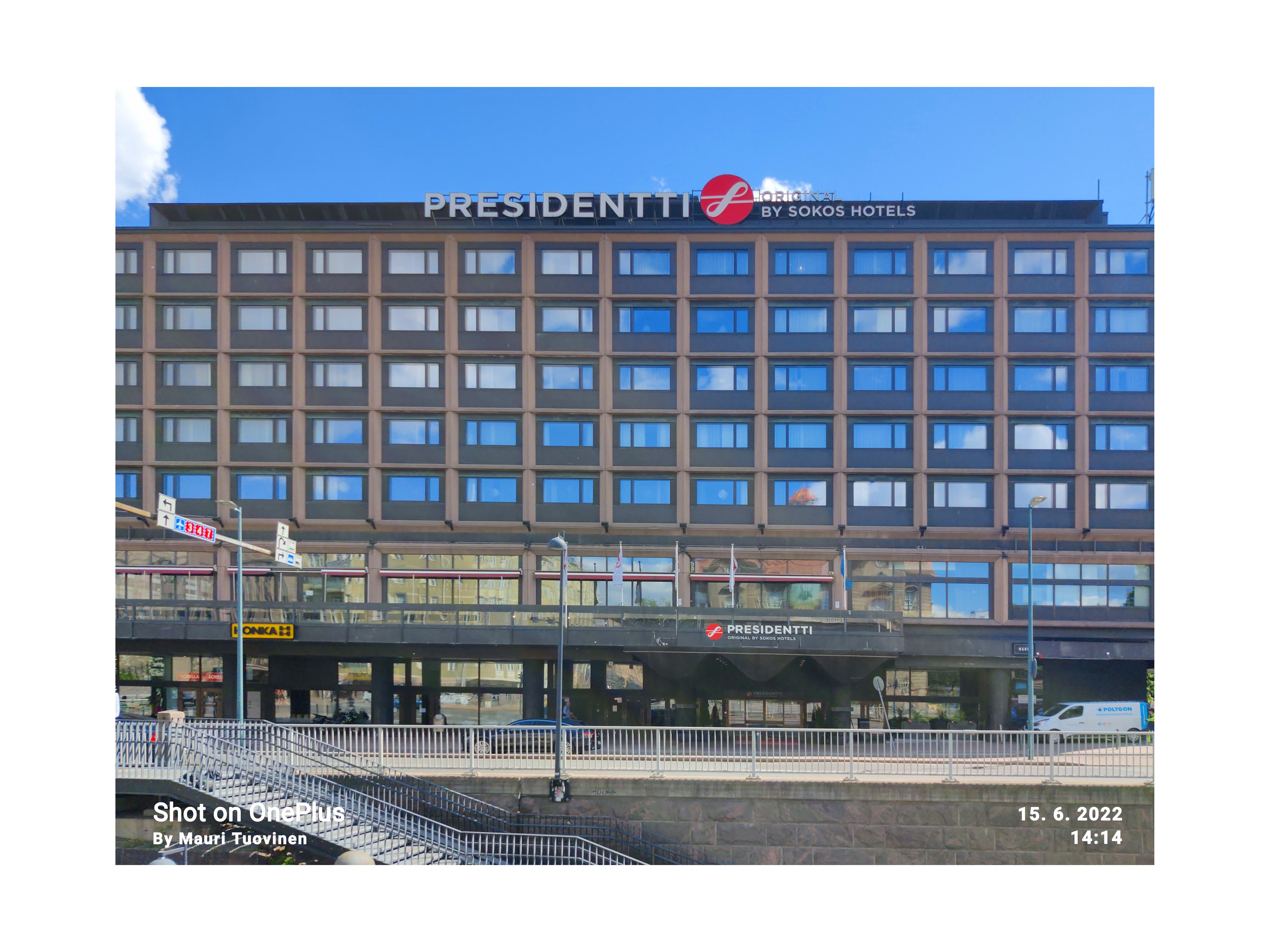 Hotelli Presidentti, Eteläinen Rautatiekatu 4 - Olavinkatu 2 - Salomonkatu 5 - Antinkatu 2. Projektisuunnittelu KRK Oy (Jaakko Kontio, Kalle Räike, Seppo Kilpiä), 1980. City-inventointi. rephoto