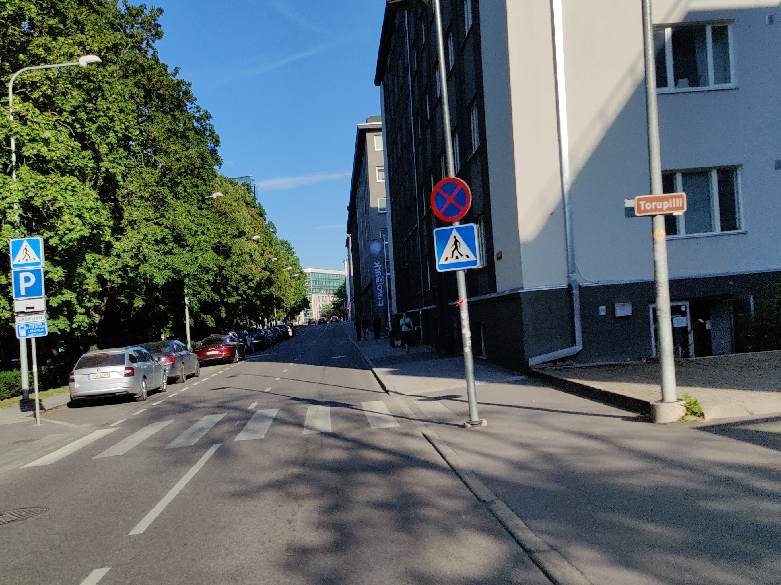 Heavy goods vehicles barricades on Gonsiori Street near the TV house during Augustipusts rephoto