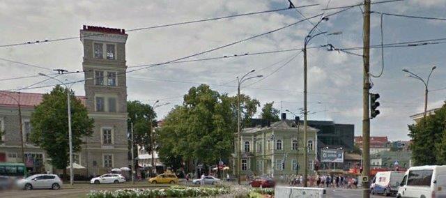 Viru väljak ja tuletõrjehoone, vaade vanalinna suunas rephoto