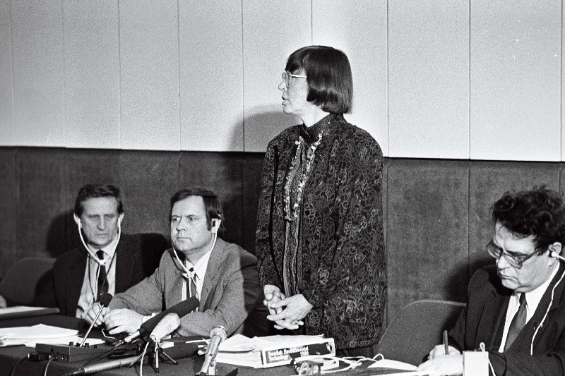 Rootsi keskonnakaitse ja energeetika minister B. Dahl Eestis pressikonverentsil.