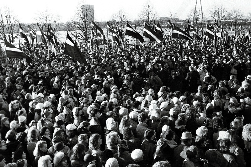 Leedu iseseisvuspäeva miiting Riias.