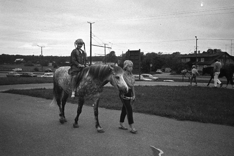 Tallinna Loomaaia 52. aastapäeval avati "Laste Zoo". Greesi Langovits poni seljas.