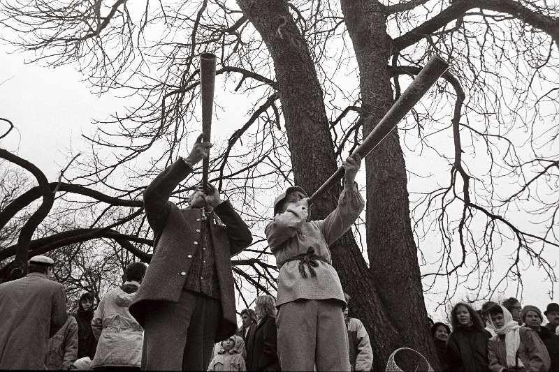 Kevade tervitamine kell 10.48 Mustamäel. (sarvede puhumine).