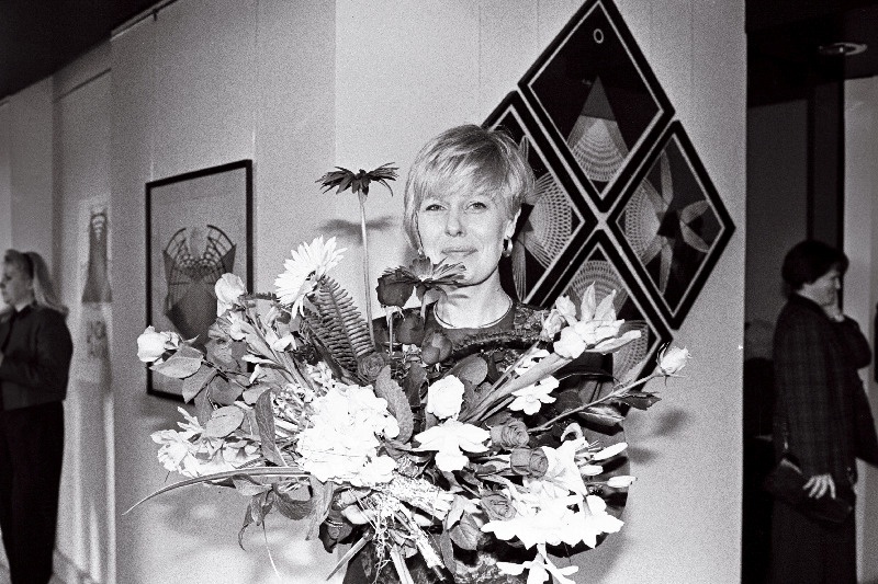 Linda Tamme graafika näituse avamisel G-galeriis.