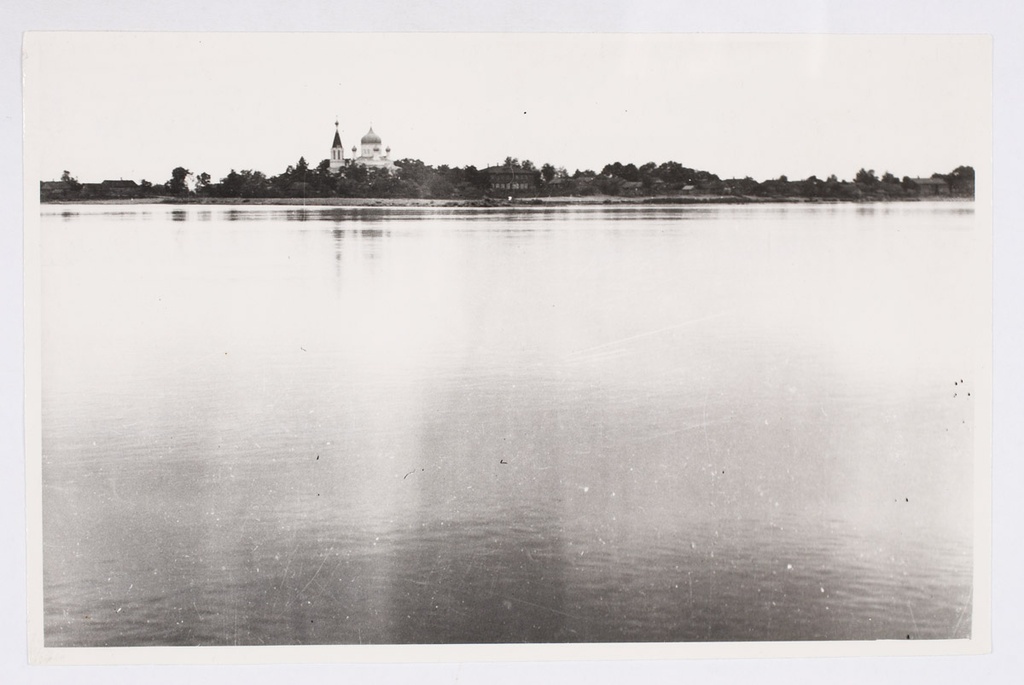 Vaade Skamjast üle Narva jõe Vasknarvale 1938. Narvatagune khk, Skarjatina v, Skamja k